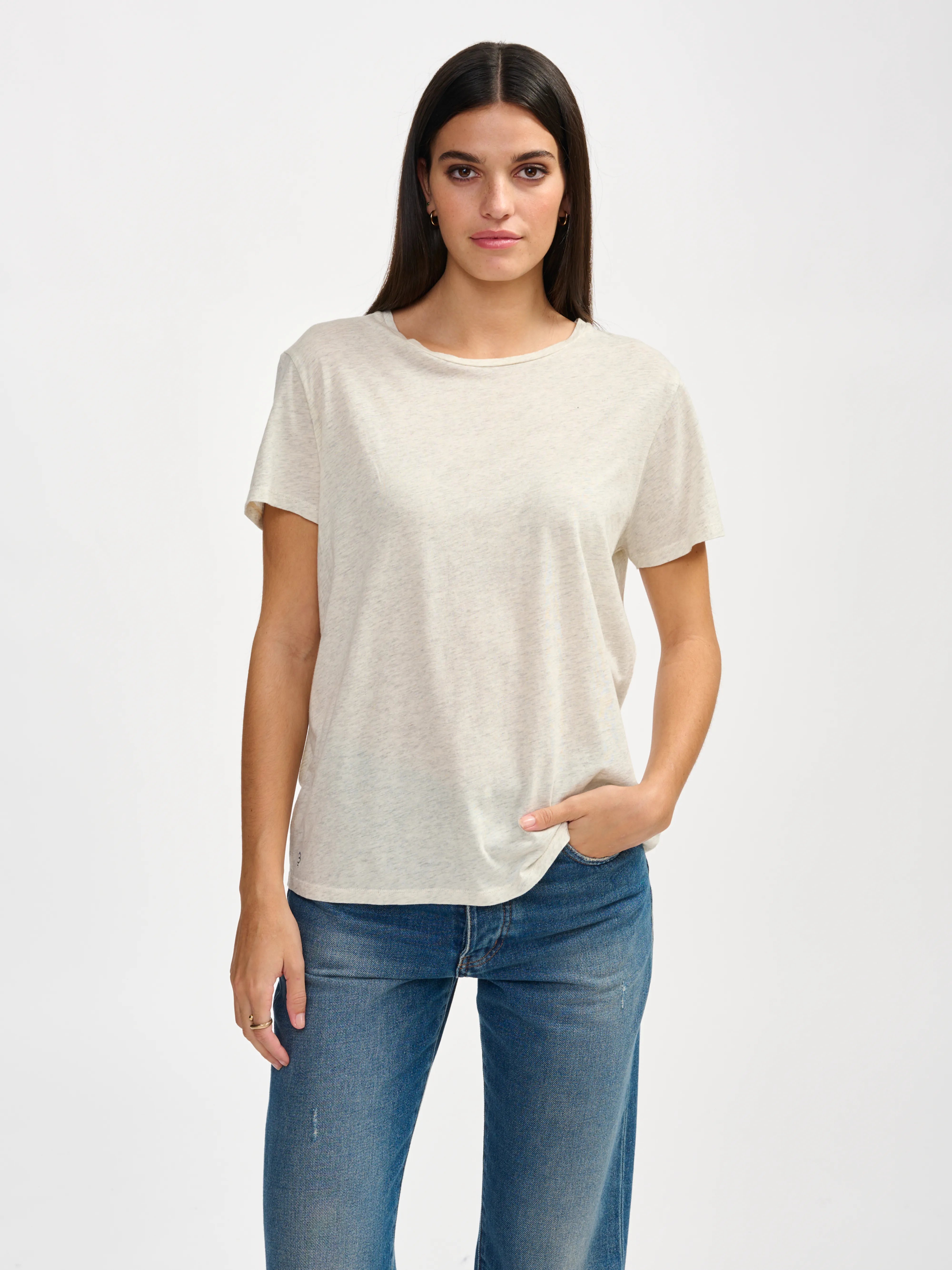 T-shirt À Manches Courtes Covi - Oyster Pour Femme | Bellerose