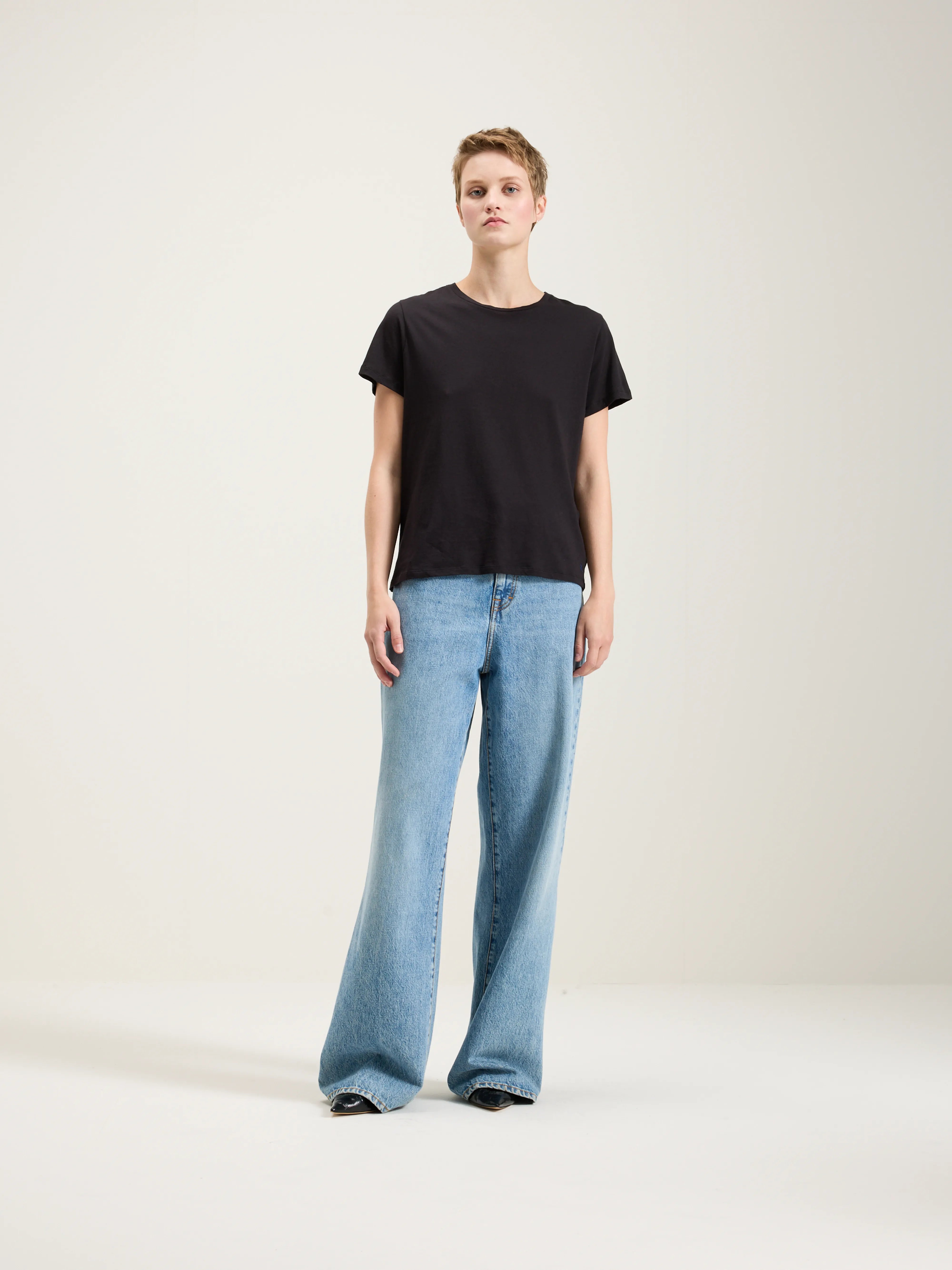 Covi Korte Mouwen T-shirt - Off black Voor Dames | Bellerose