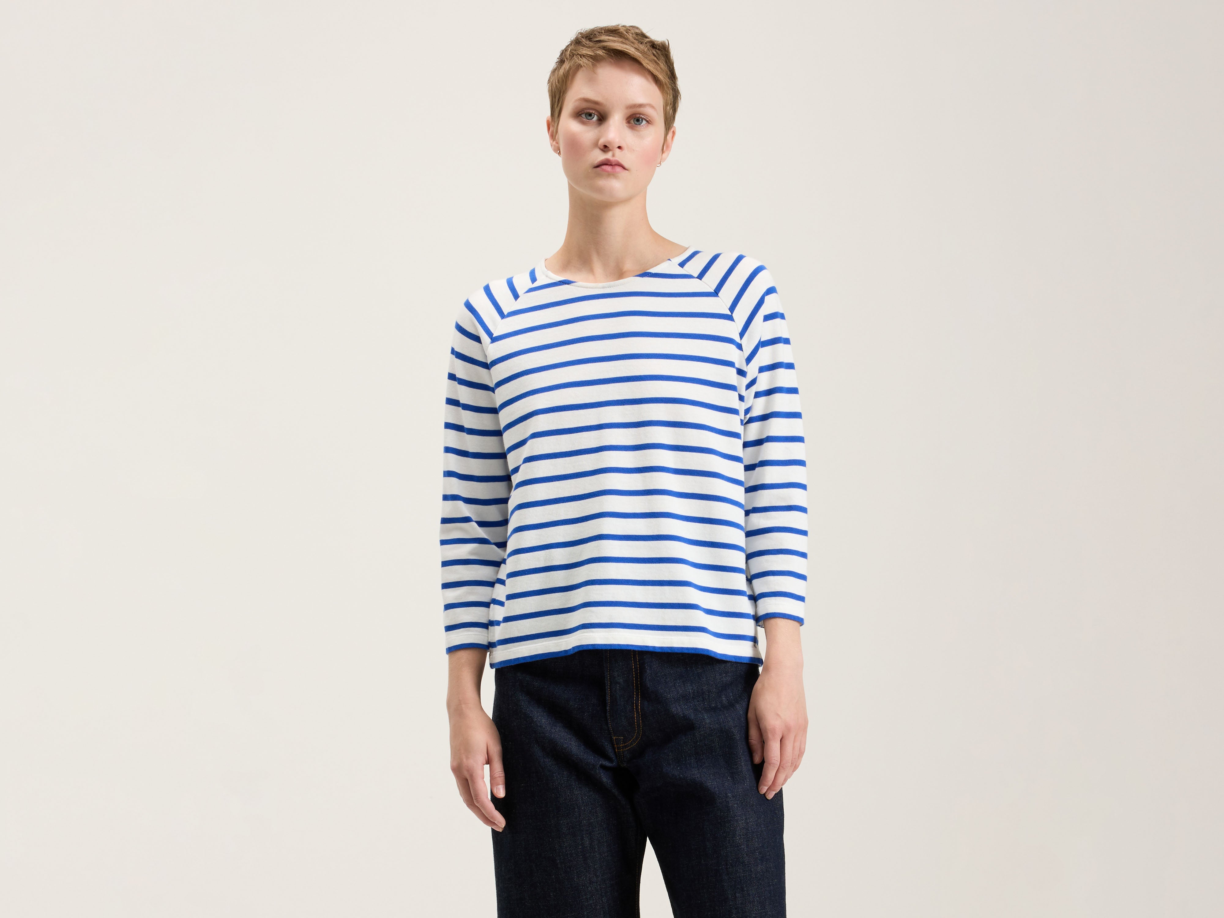 Maow ronde-hals t-shirt (242 / W / STRIPE C)