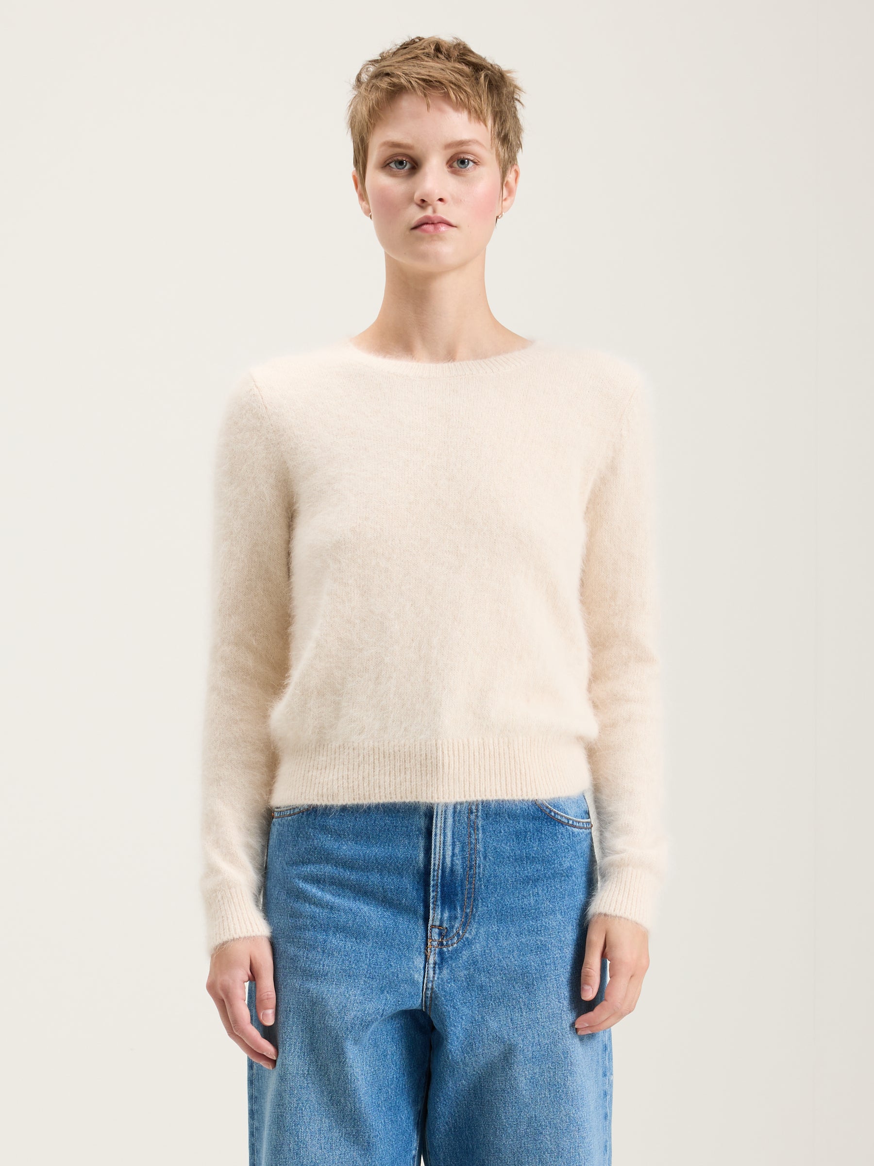 Datti Angora-blend Sweater - Parchemin For Women | Bellerose