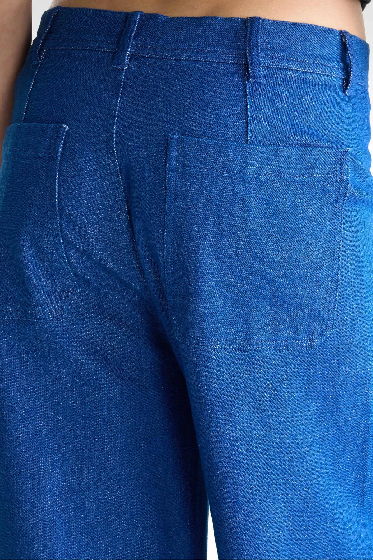 Lotan wide blue trousers (242 / W / ONE WASH)