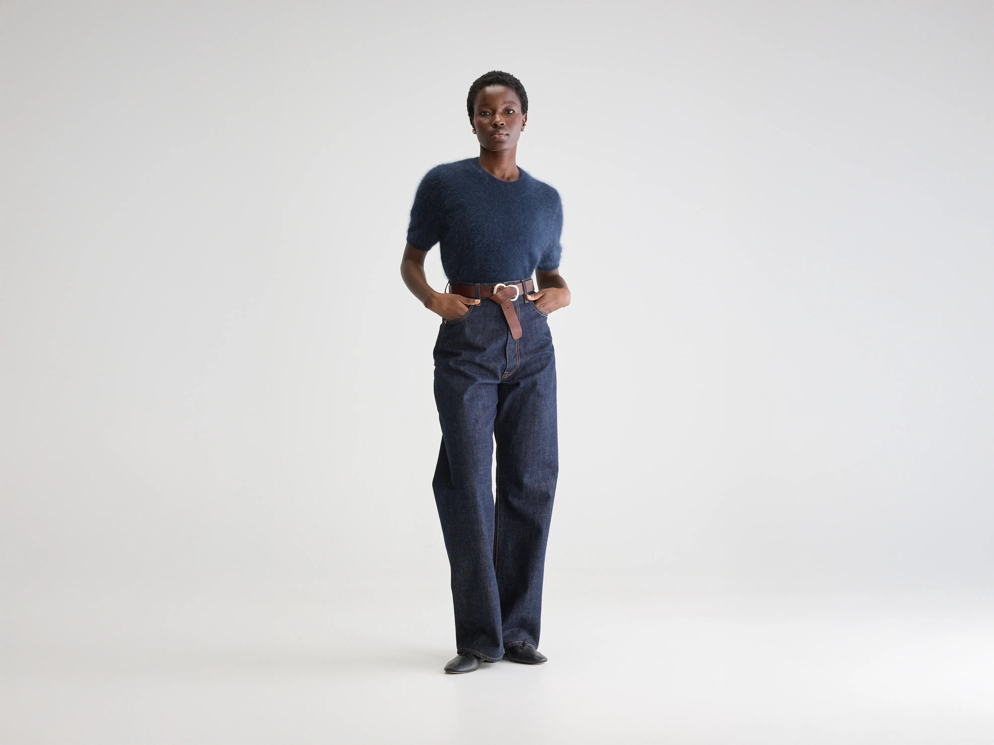 Denim N. 61 wijde jeans (242 / W / RINSE)
