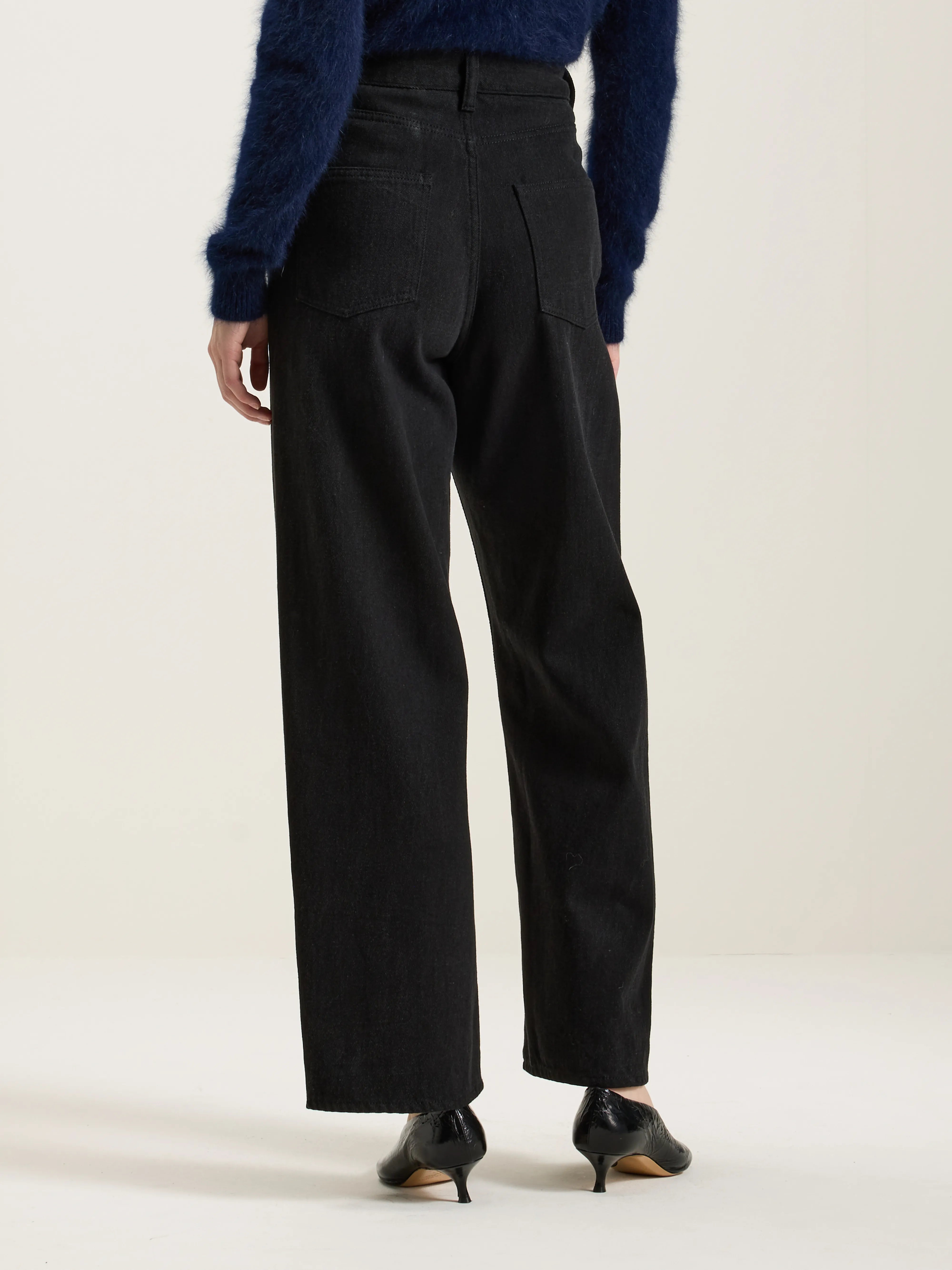 Poker Wide Jeans - Off black For Women | Bellerose