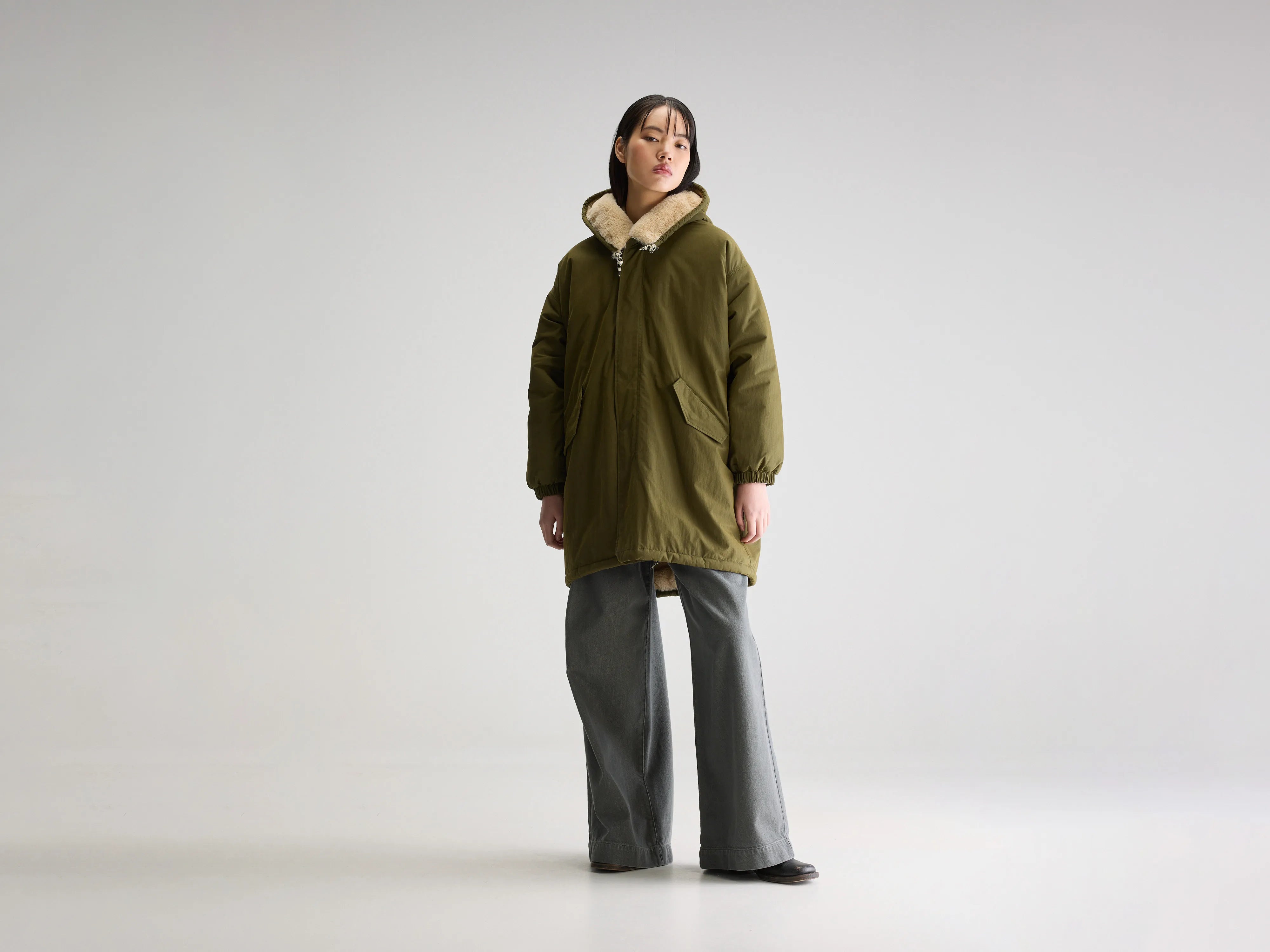 Laos parka met capuchon (242 / W / OLIVE)