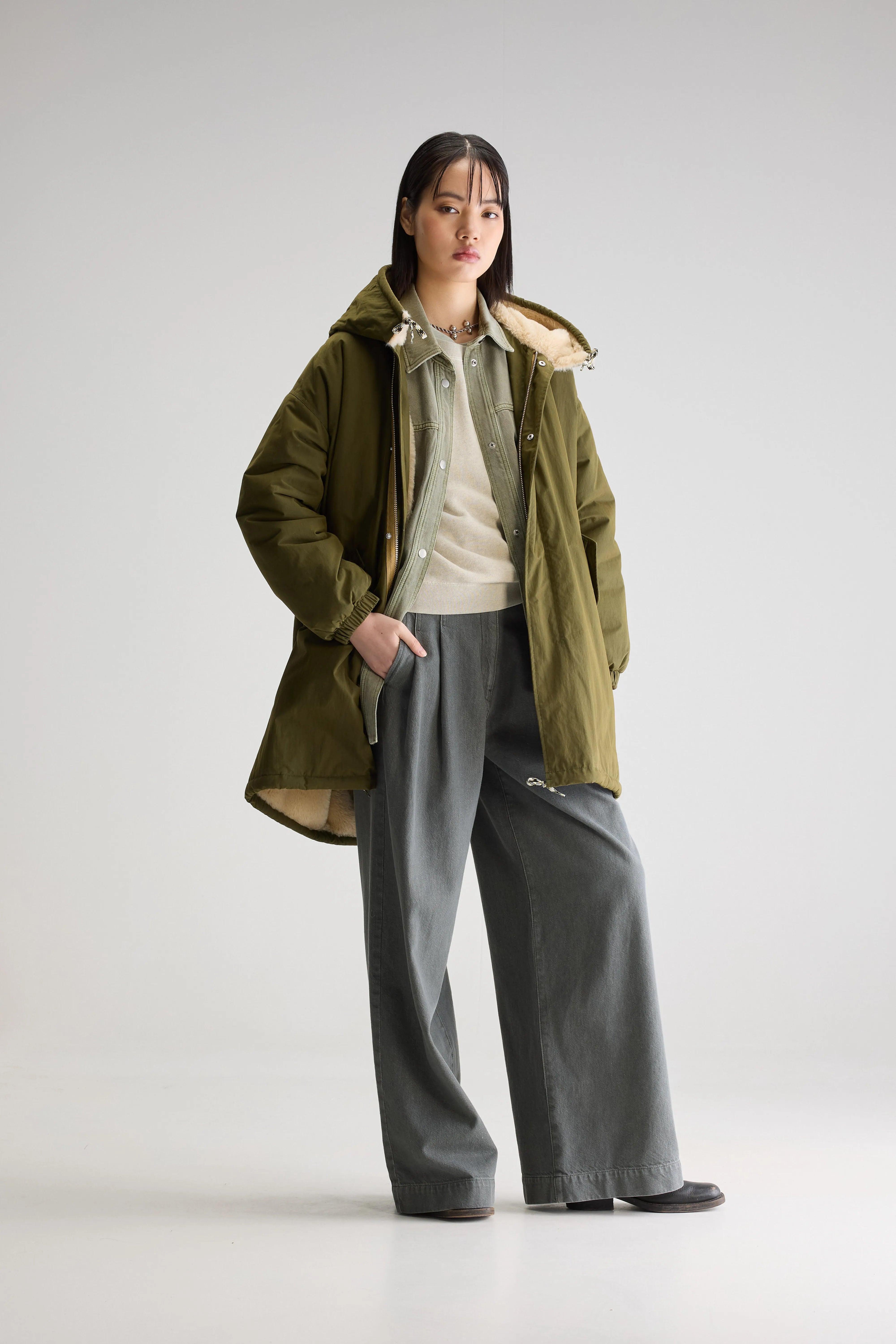 Laos parka met capuchon (242 / W / OLIVE)