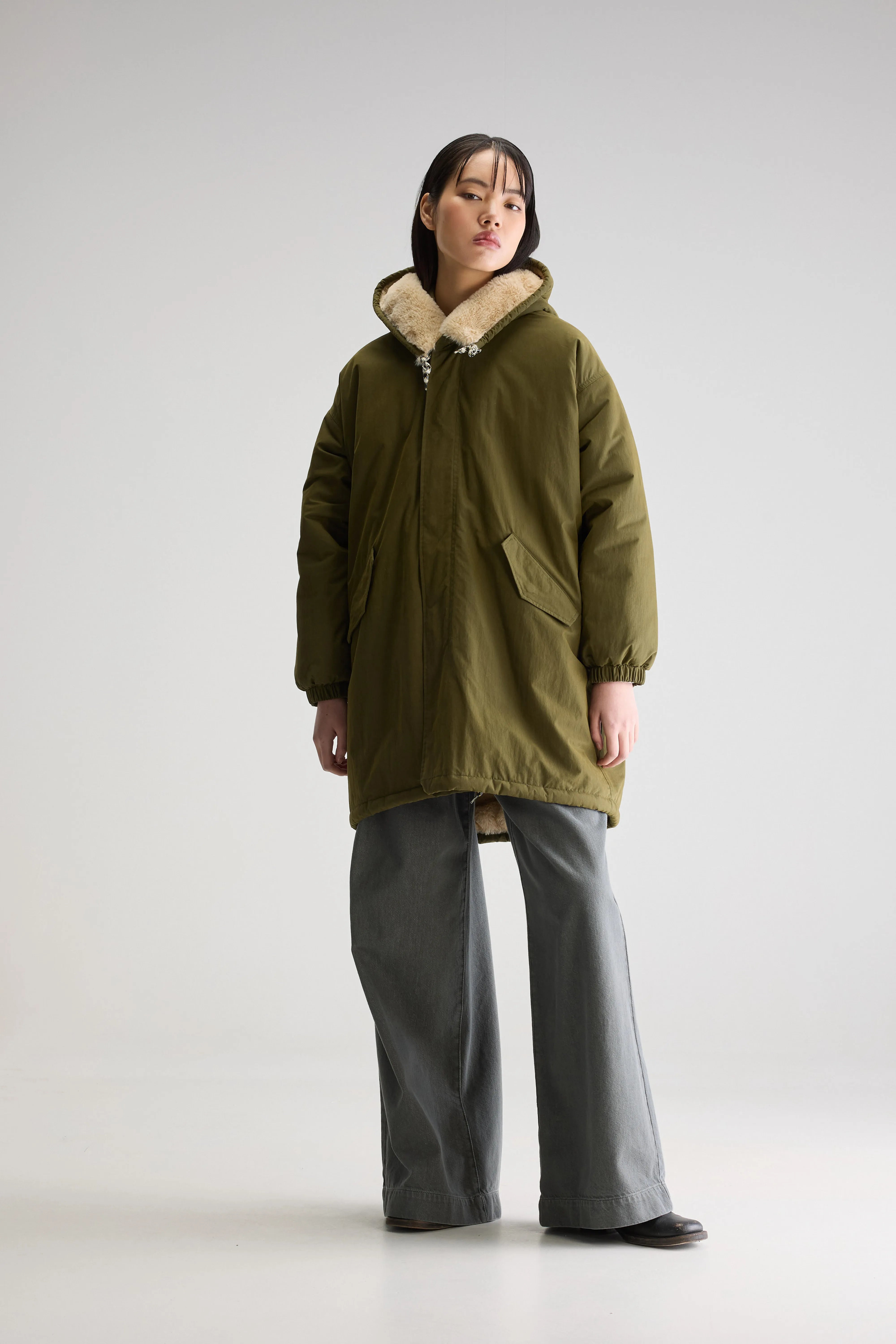Laos Hooded Parka - Olive For Women | Bellerose