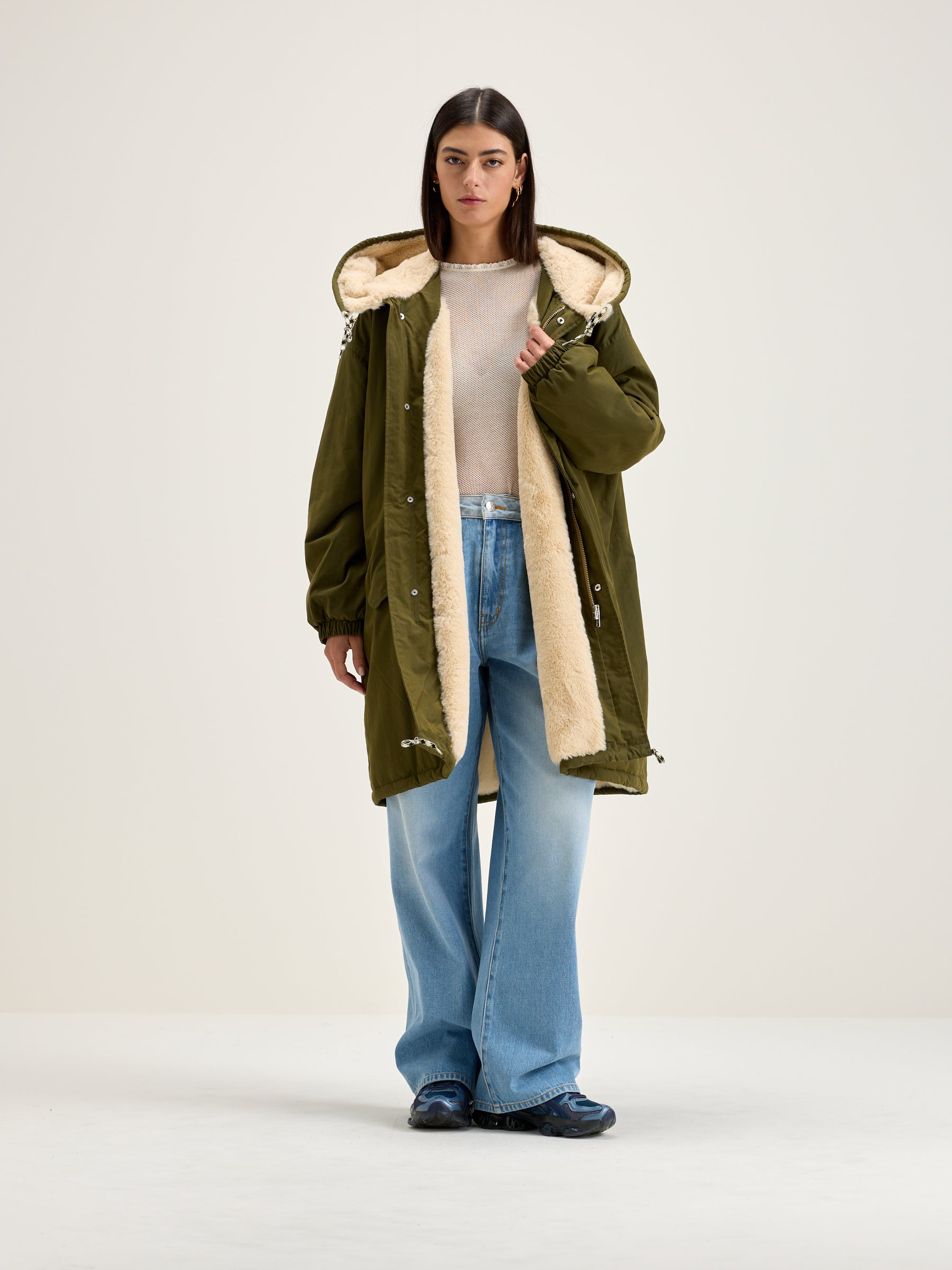 Laos Hooded Parka - Olive For Women | Bellerose