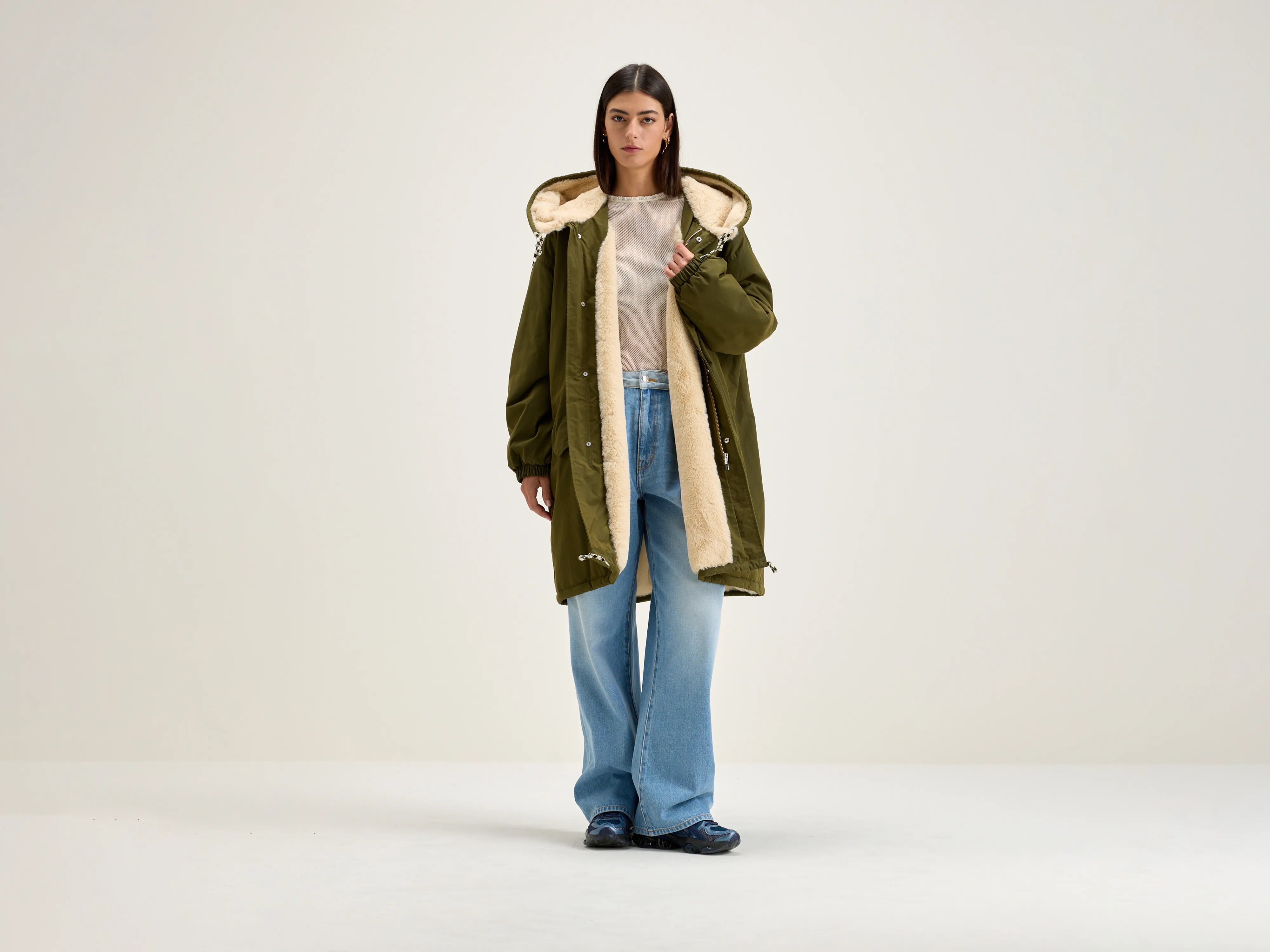 Parka À Capuche Laos - Olive Pour Femme | Bellerose