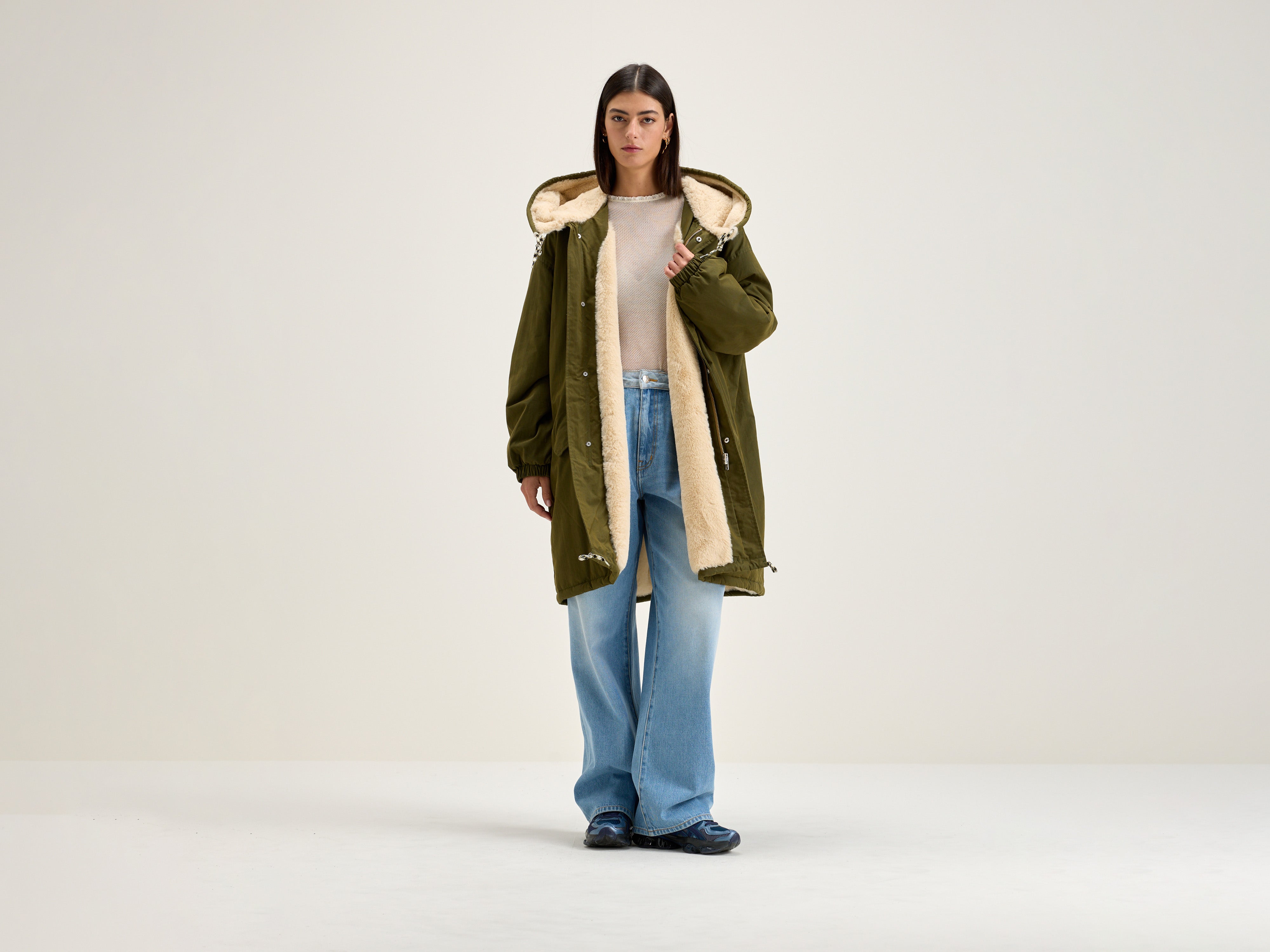 Laos Hooded Parka - Olive For Women | Bellerose