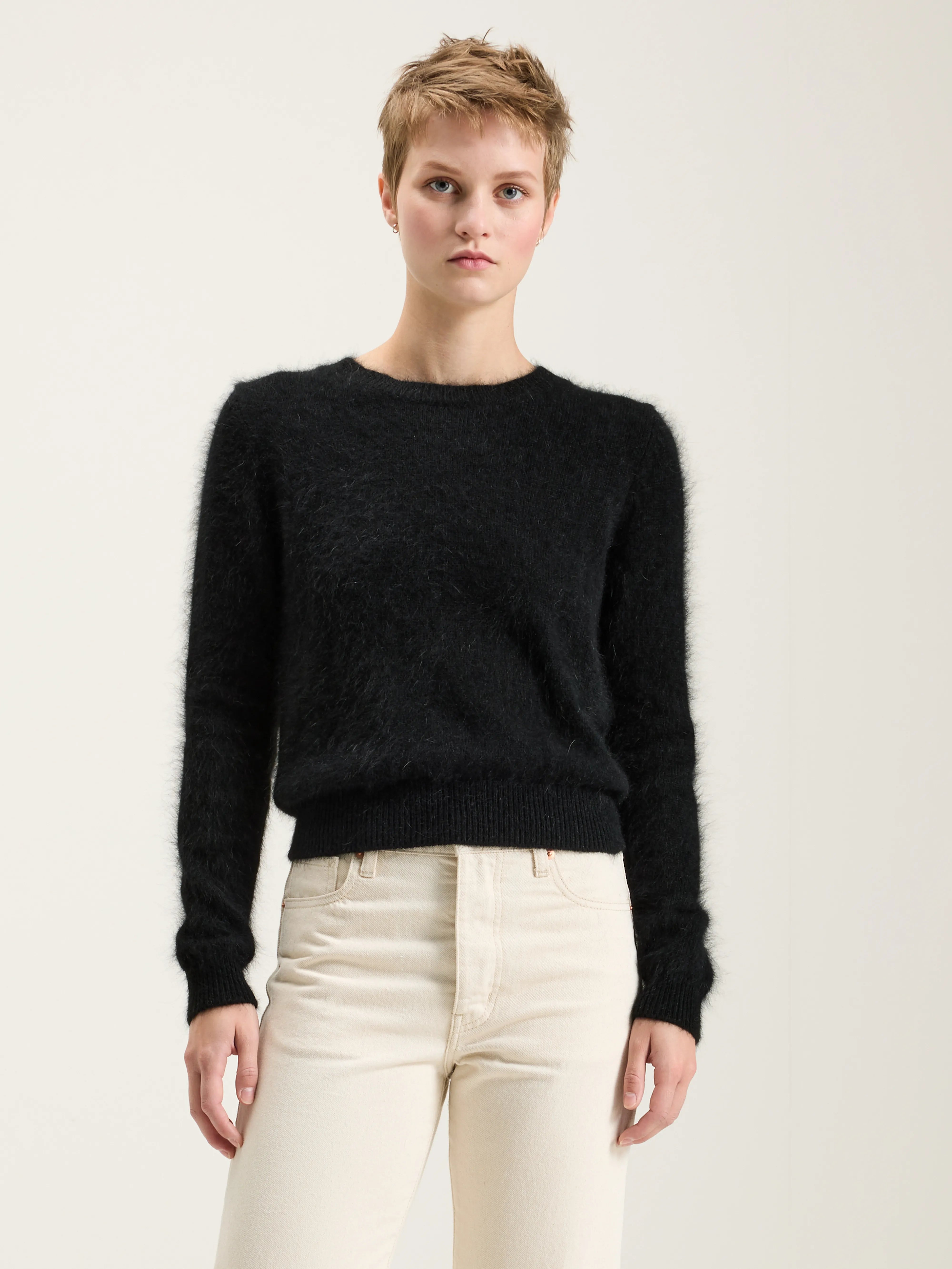 Datti Angora-blend Sweater - Off black For Women | Bellerose