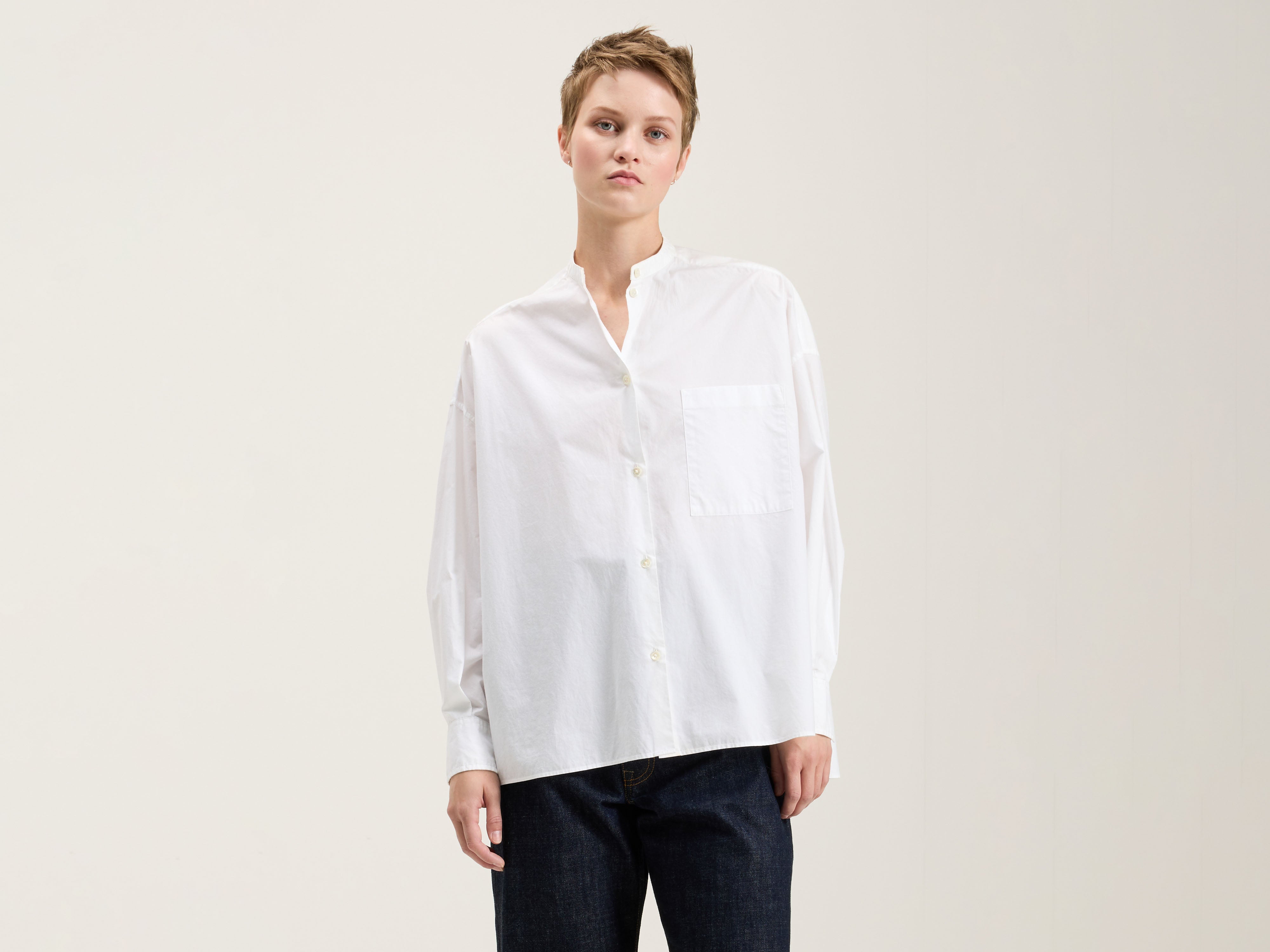 Gorky Poplin Shirt - White For Women | Bellerose