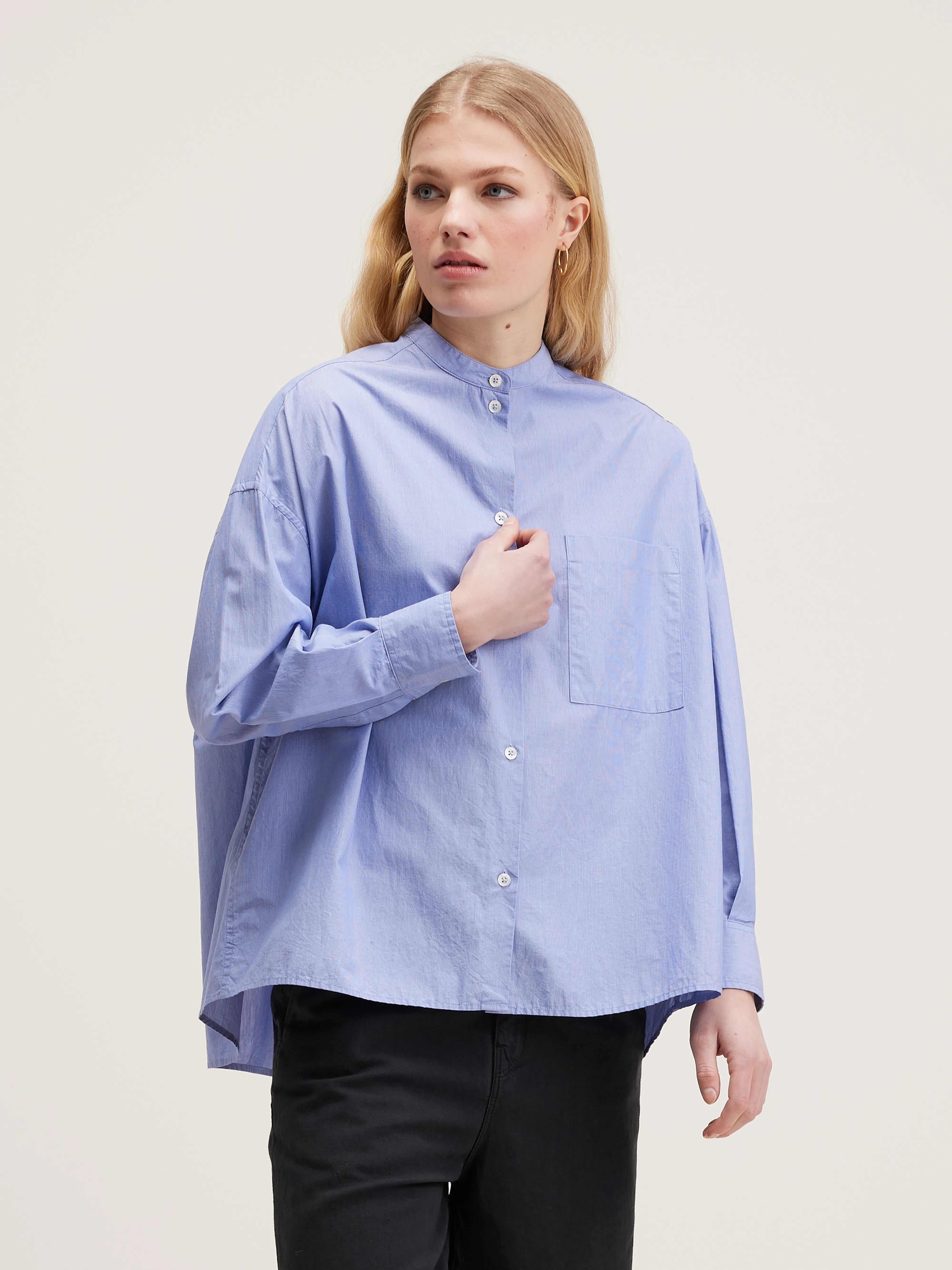 Gorky Poplin Shirt - Myosotis For Women | Bellerose