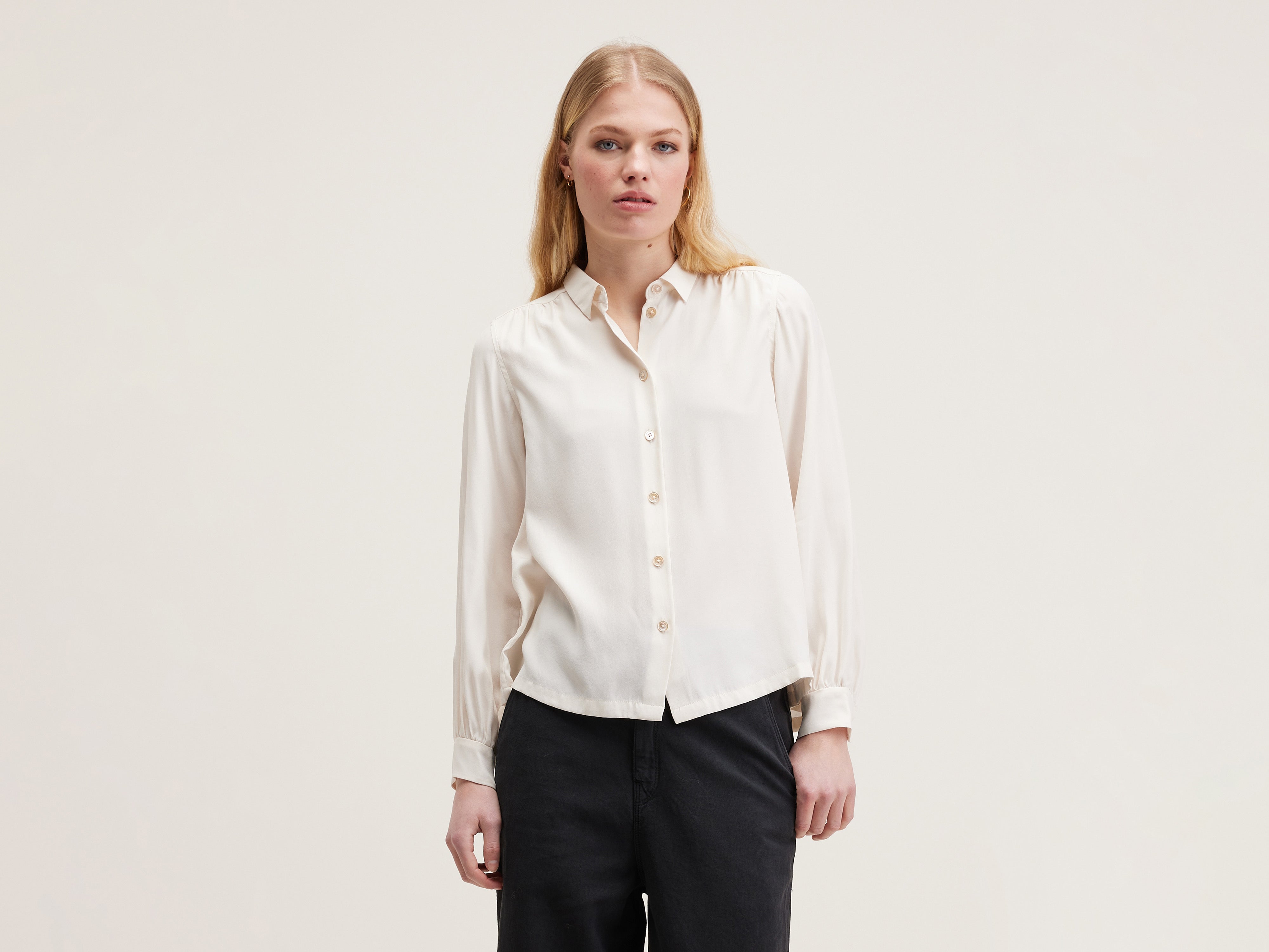 Taxi classic silk blouse (242 / W / NATURAL)