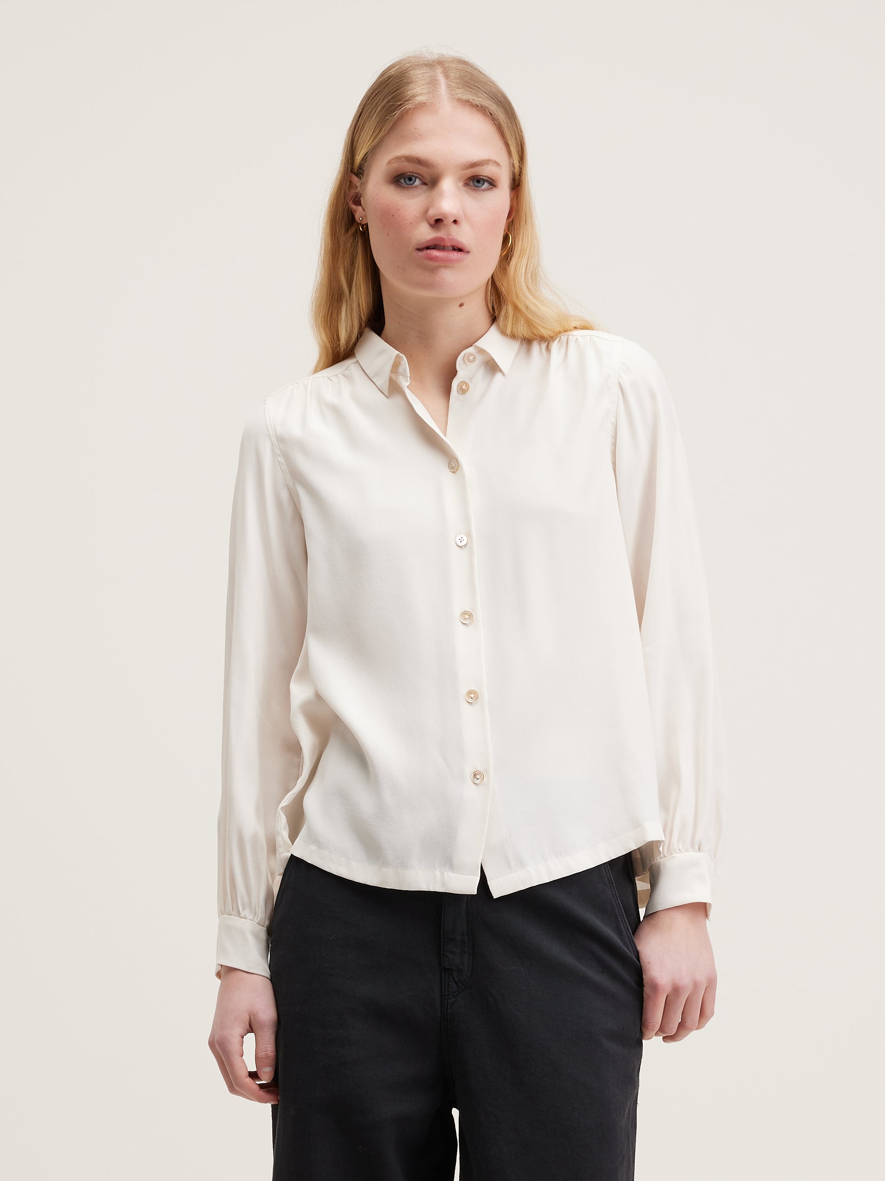 Taxi classic silk blouse (242 / W / NATURAL)