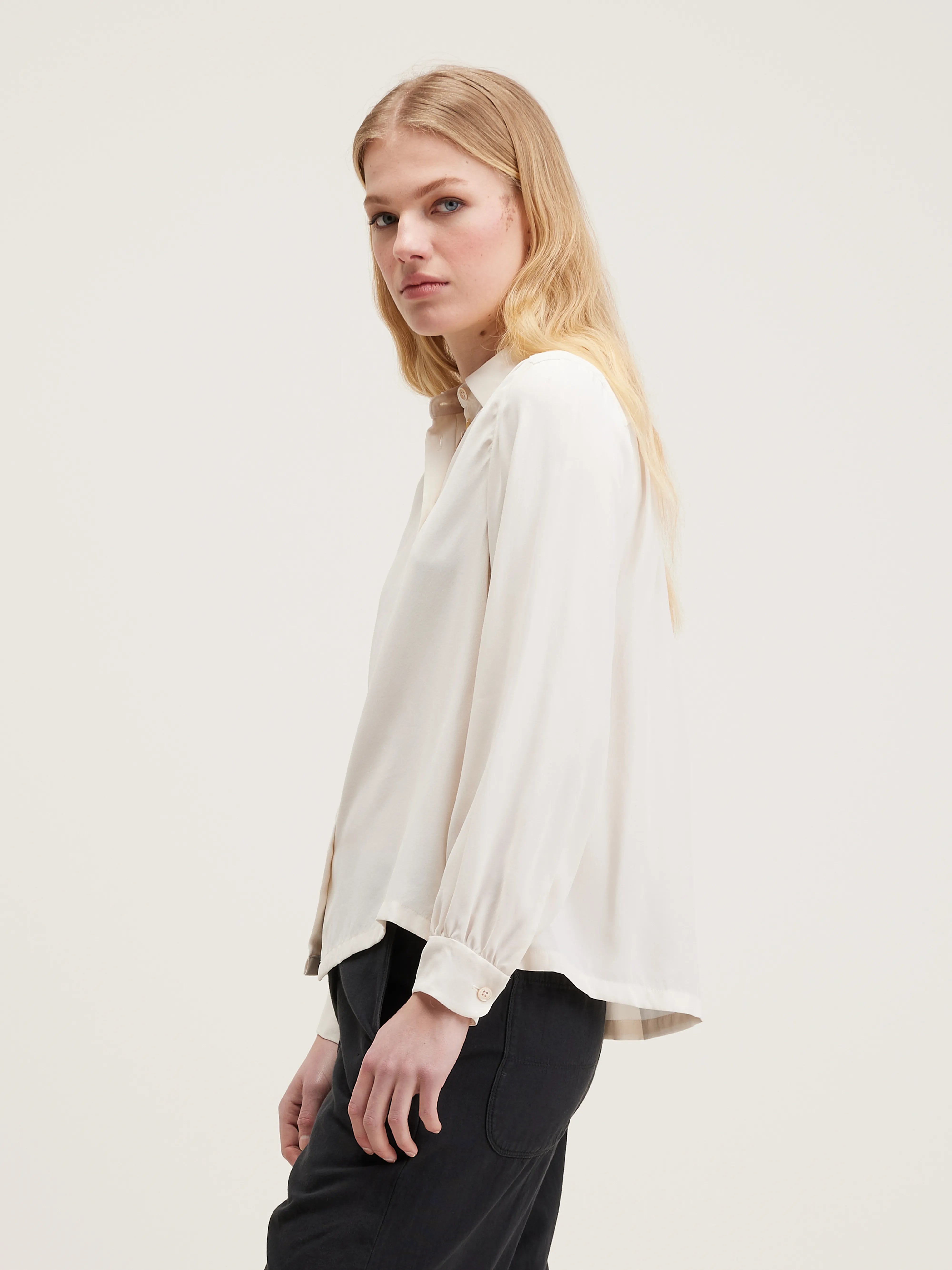 Taxi classic silk blouse (242 / W / NATURAL)