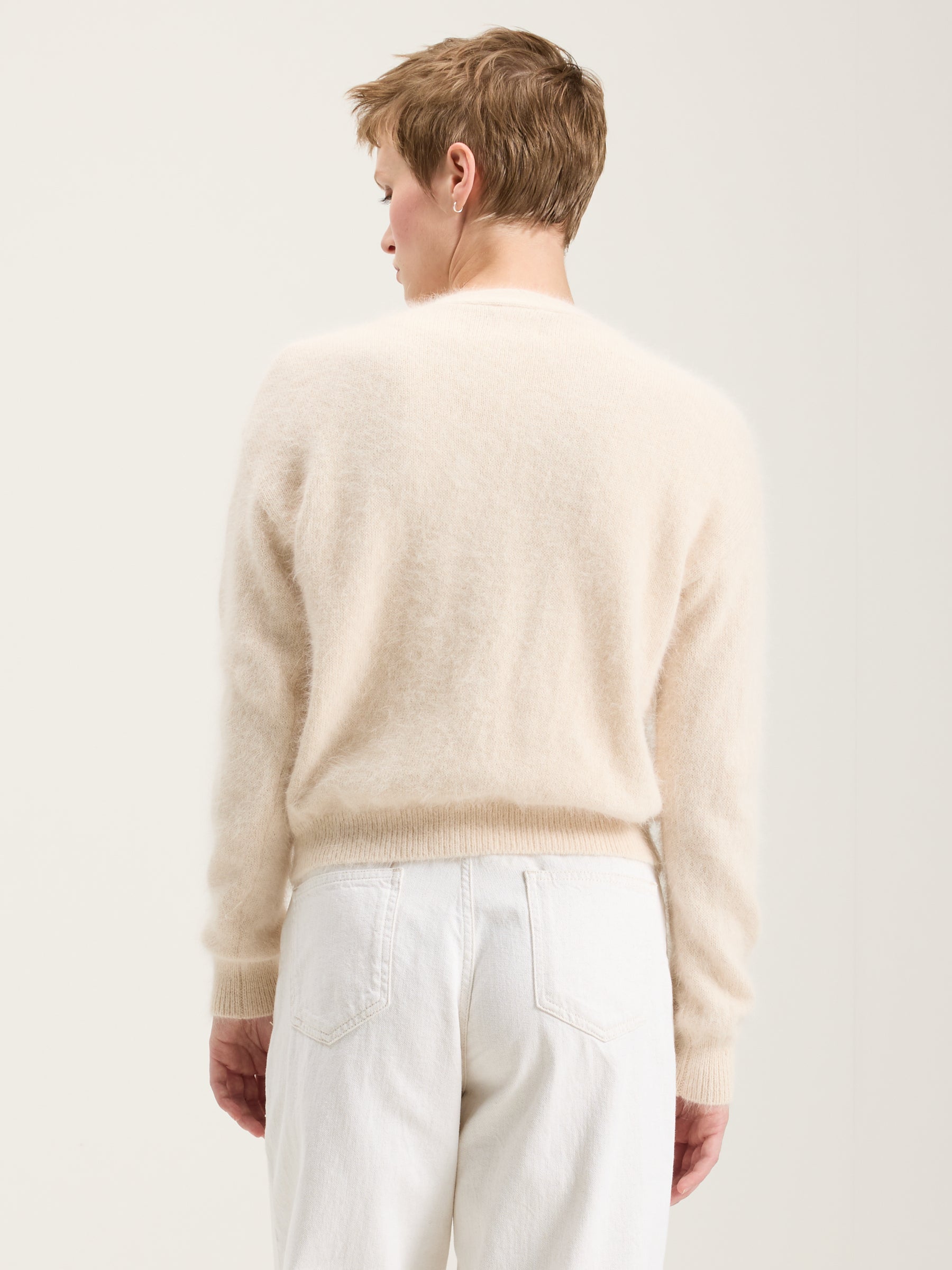 Cardigan en angora Datam (241 / W / PARCHEMIN)