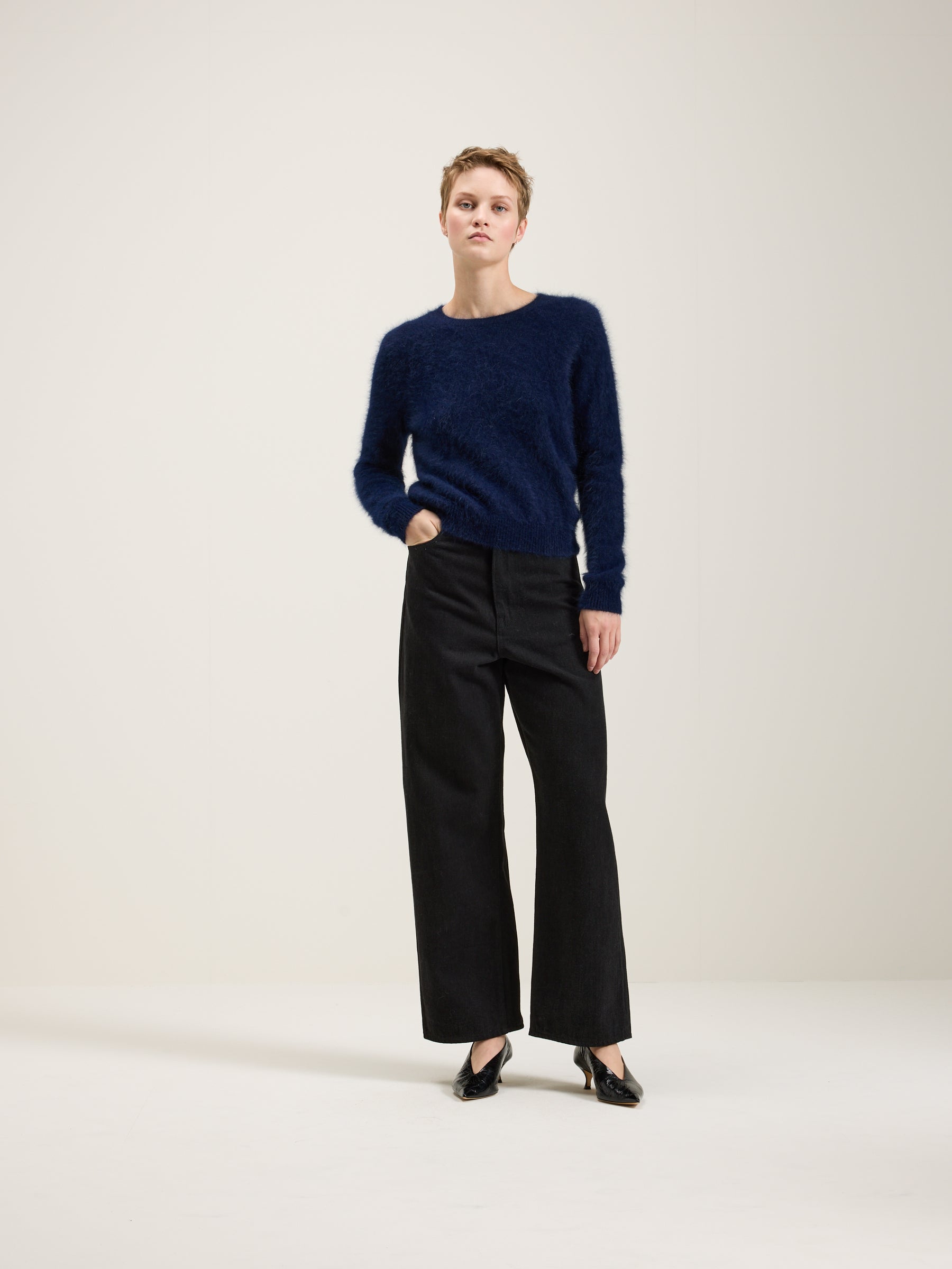 Datti angora-blend sweater (242 / W / NAVY)