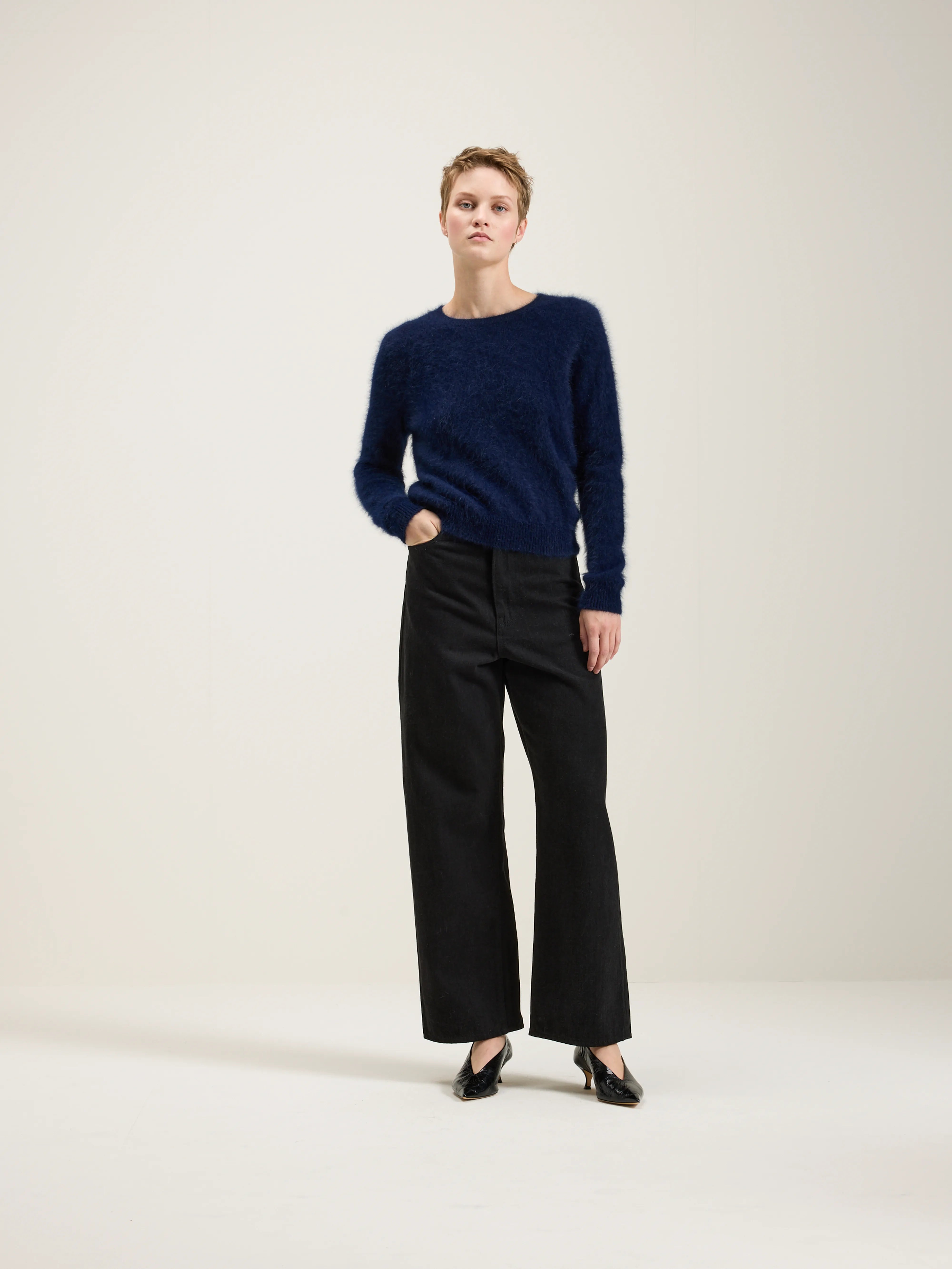 Datti Angora-blend Sweater - Navy For Women | Bellerose