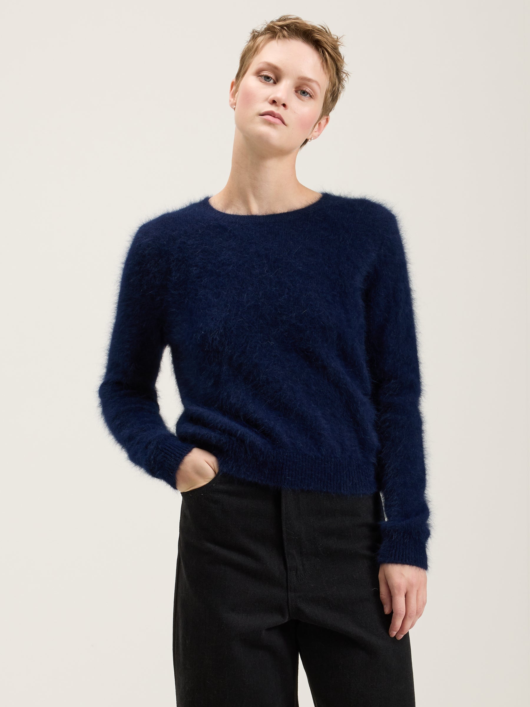 Datti Angora-blend Sweater - Navy For Women | Bellerose