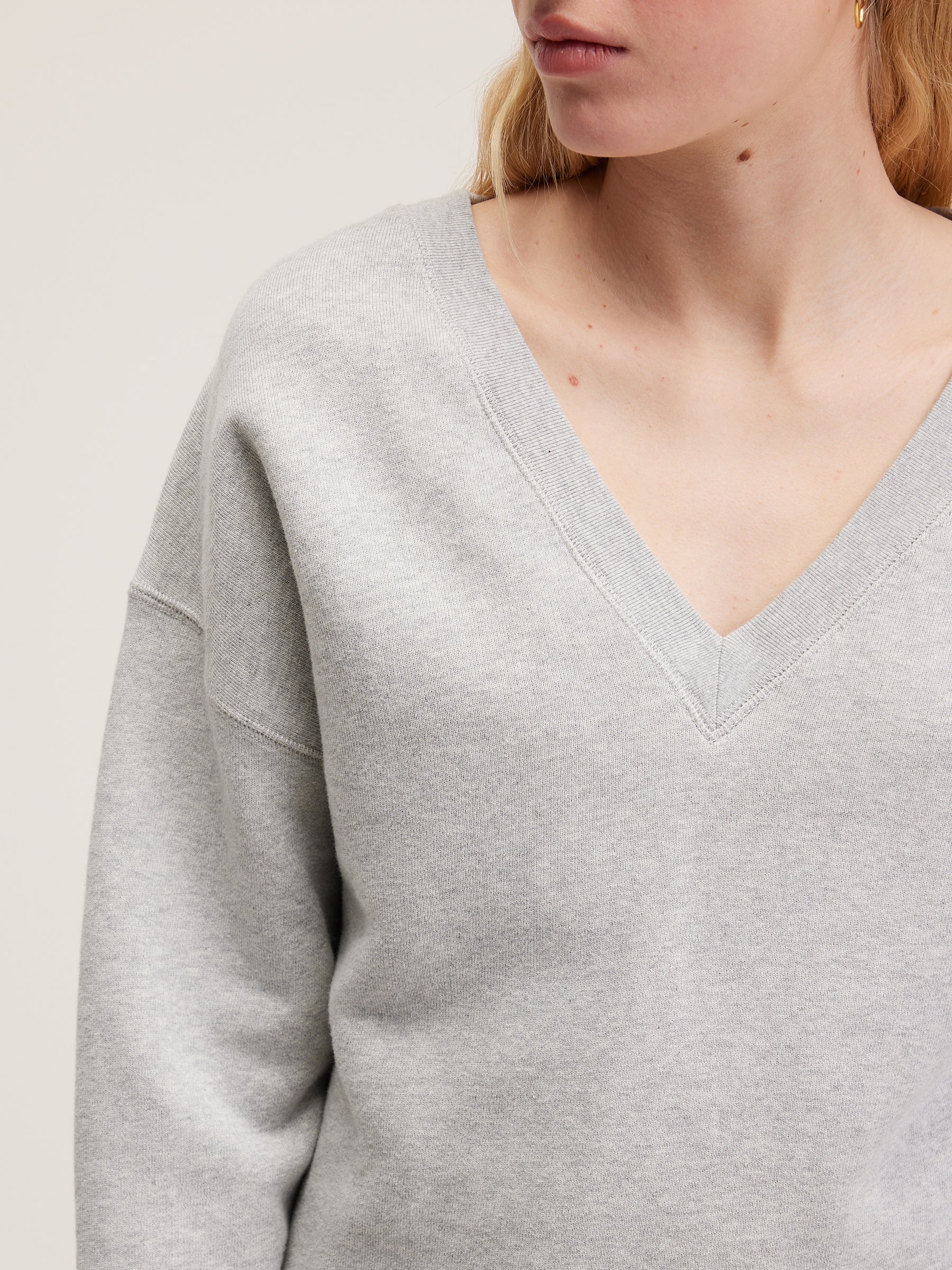 Fellow V-neck Sweatshirt - Heather grey For Women | Bellerose