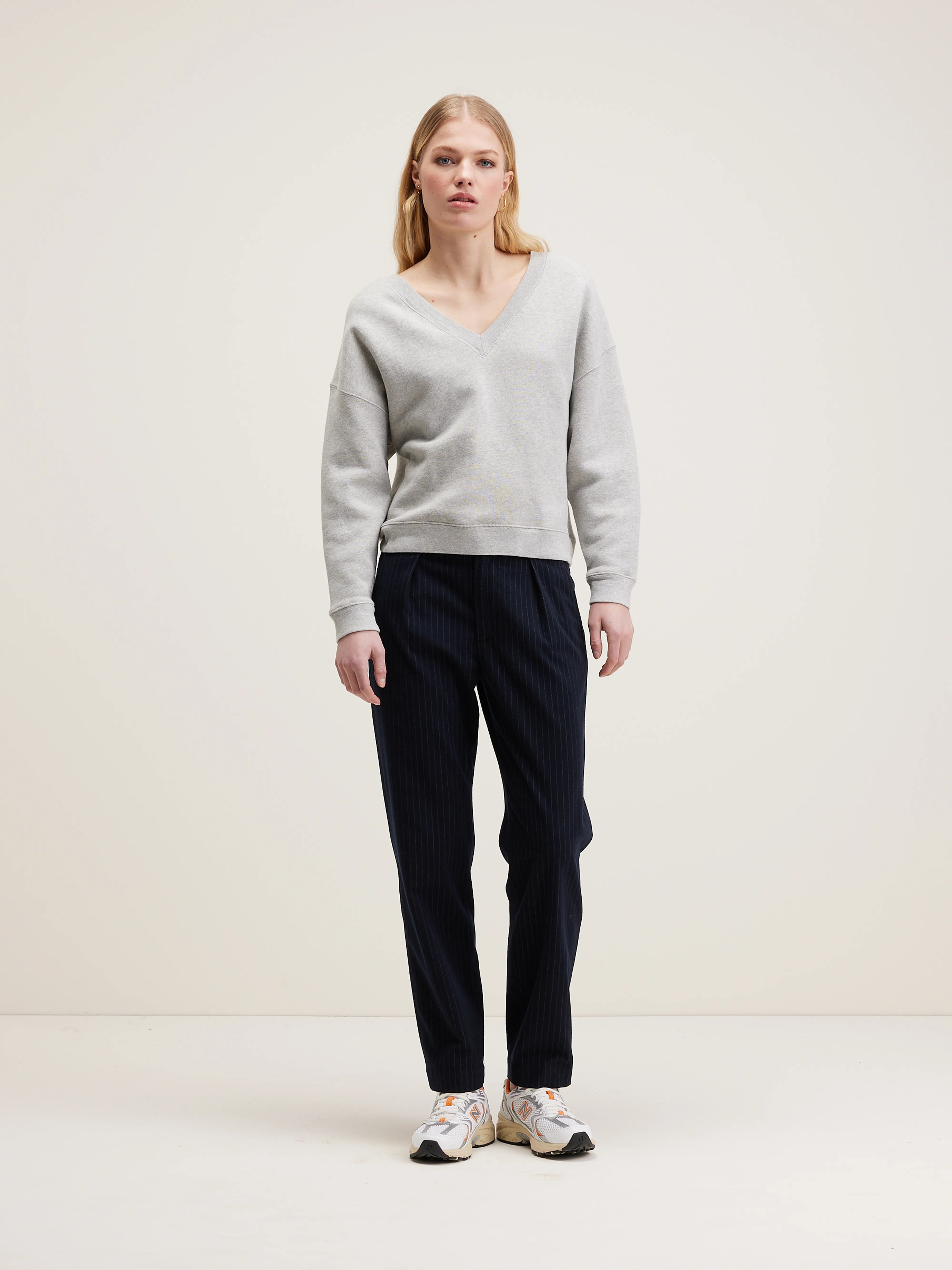 Fellow V-neck Sweatshirt - Heather grey For Women | Bellerose