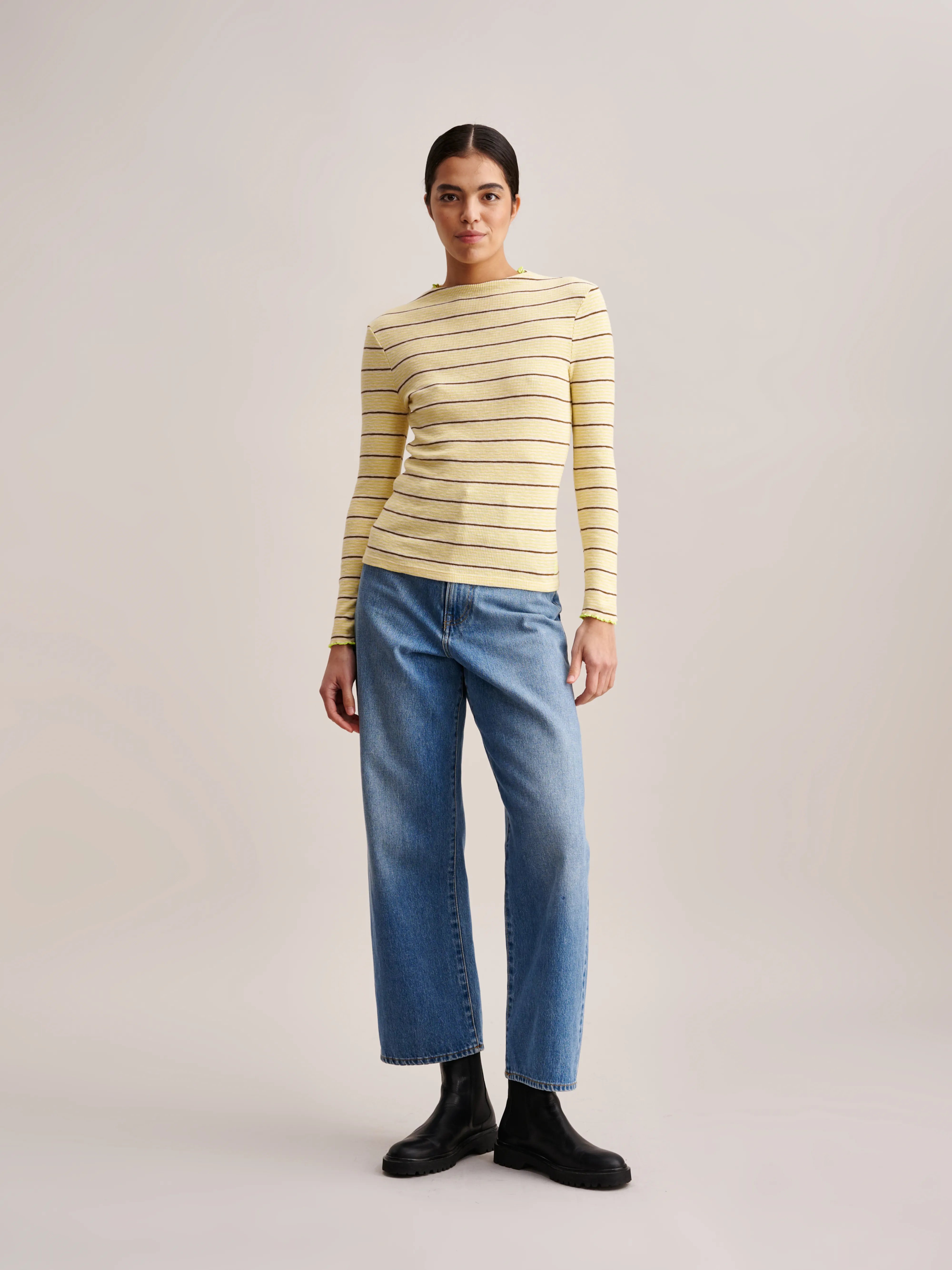 T-shirt Niba - Ecru / Lemon Pour Femme | Bellerose