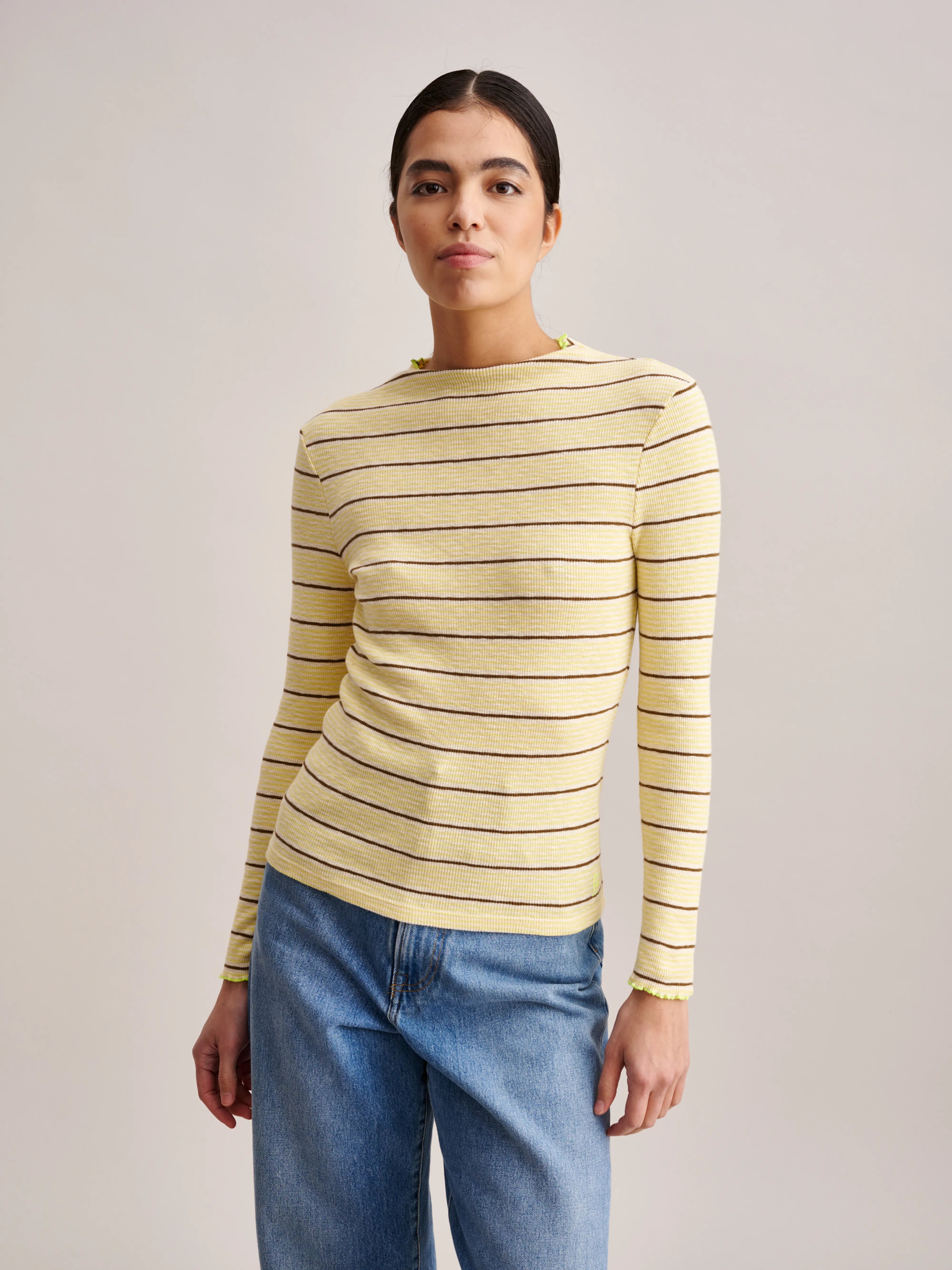 T-shirt Niba - Ecru / Lemon Pour Femme | Bellerose