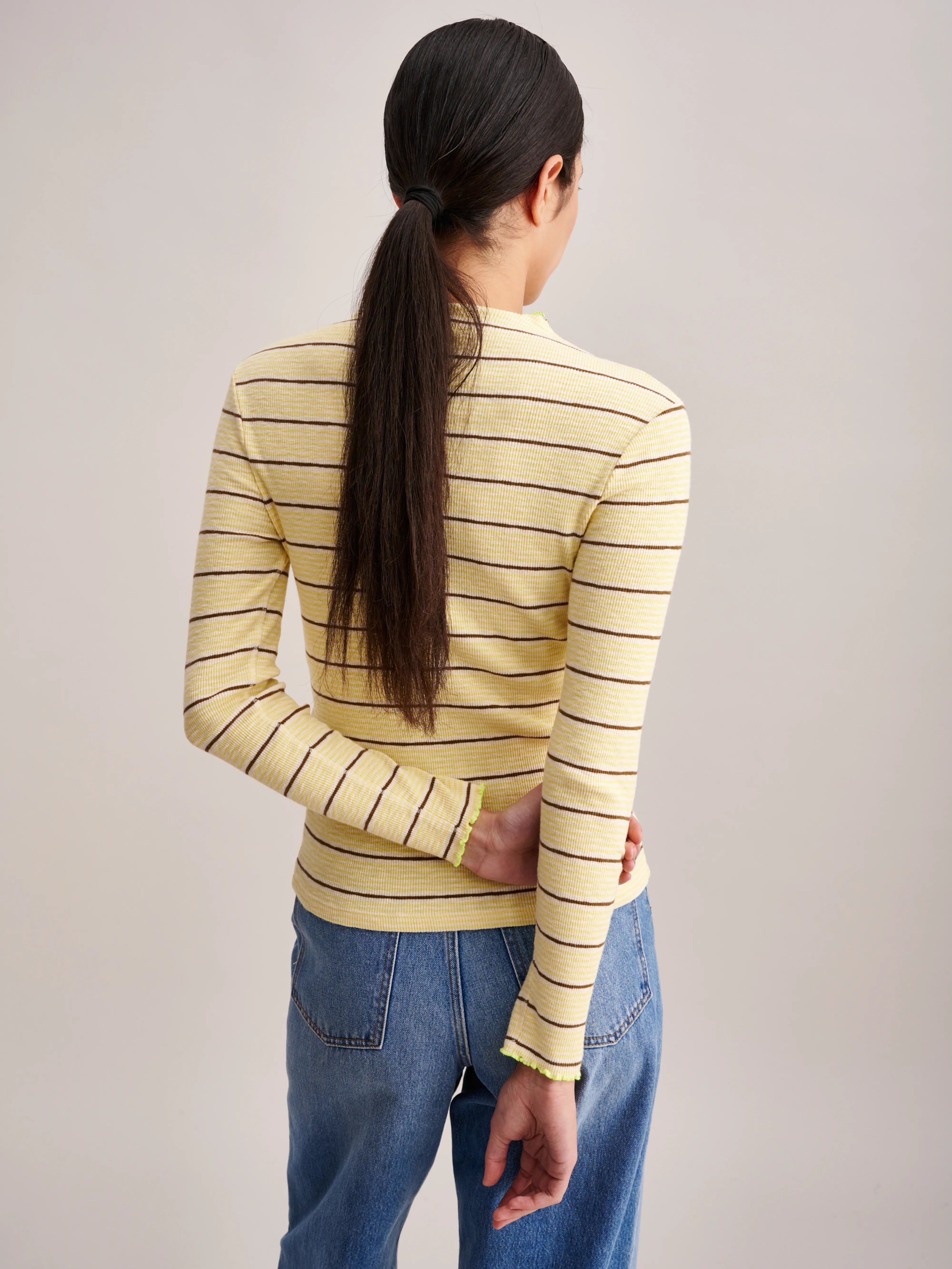 T-shirt Niba - Ecru / Lemon Pour Femme | Bellerose