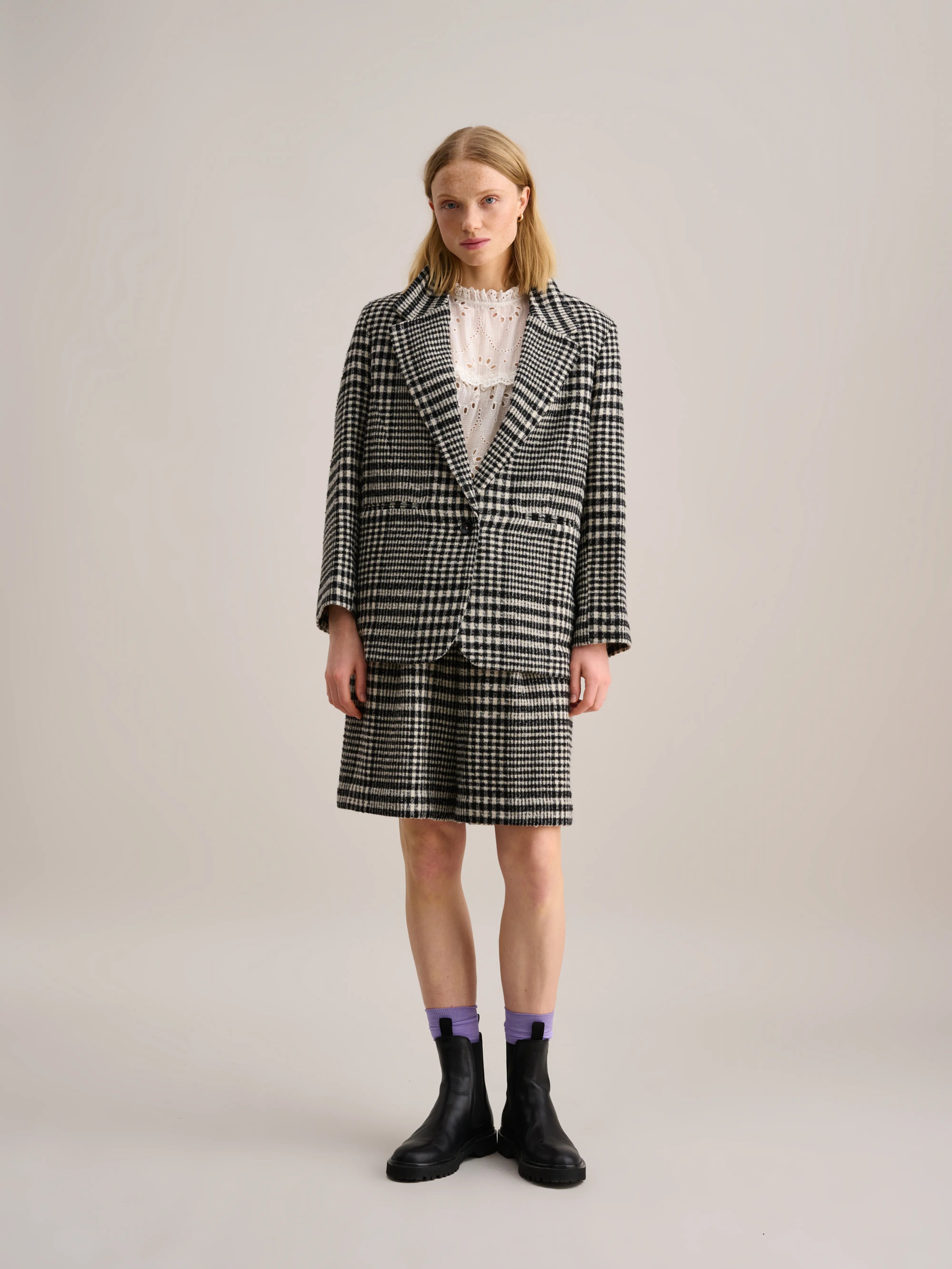 Veil Blazer - Ecru / Off black For Women | Bellerose