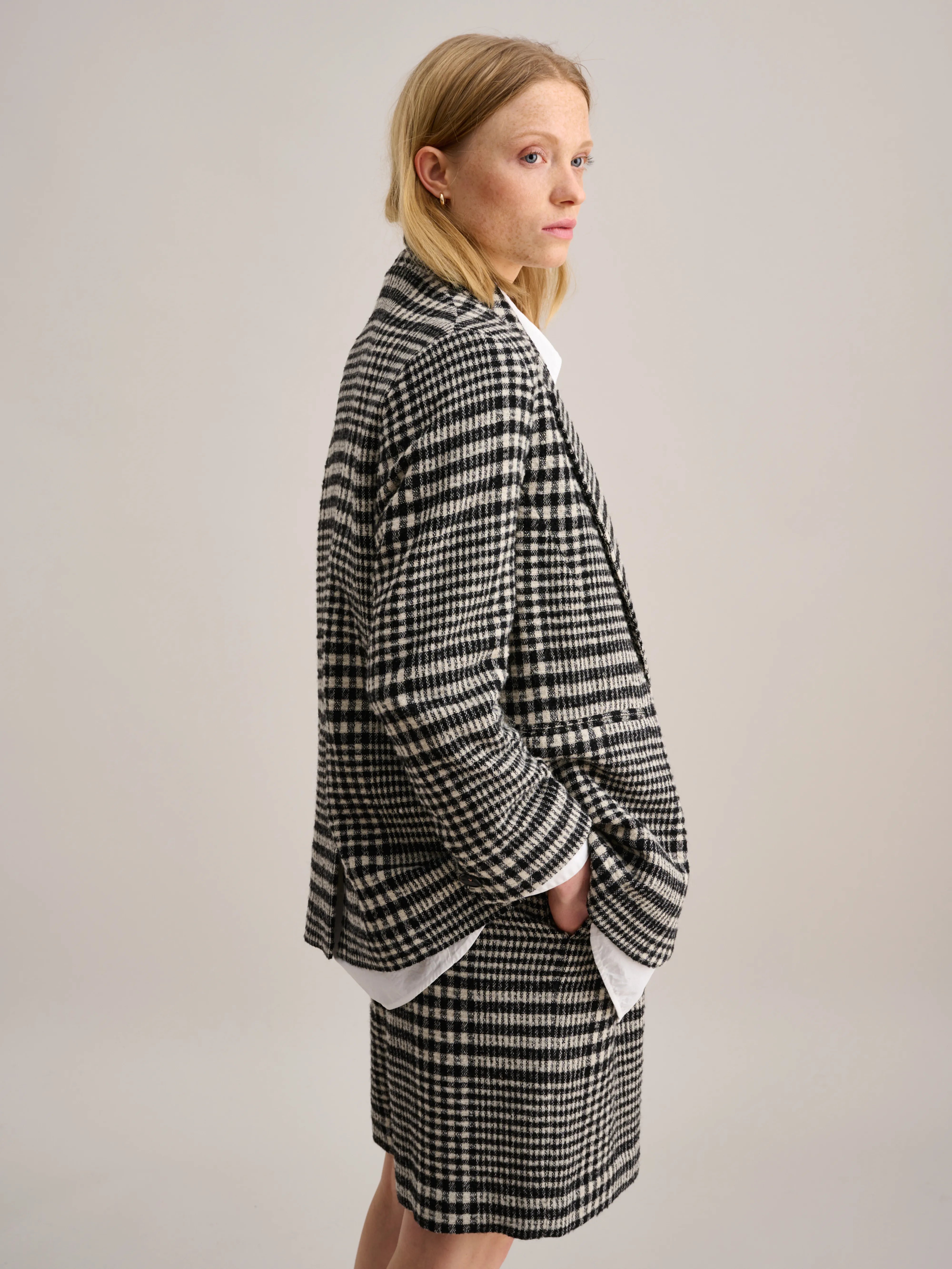 Veil Blazer - Ecru / Off black For Women | Bellerose