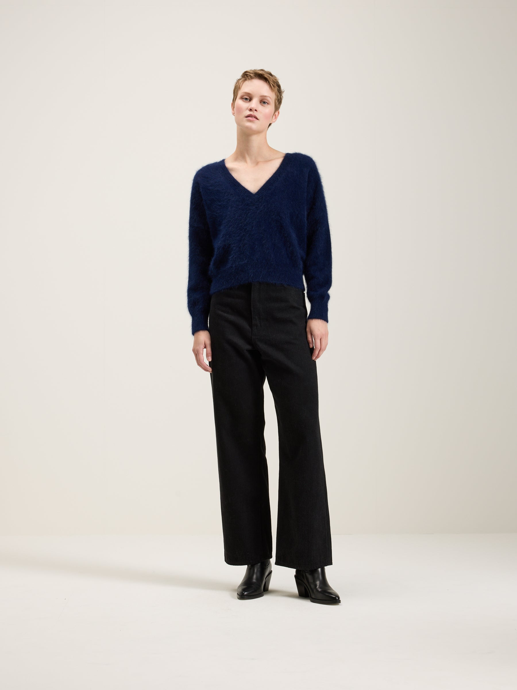 Datair Angora-blend Cardigan - Navy For Women | Bellerose