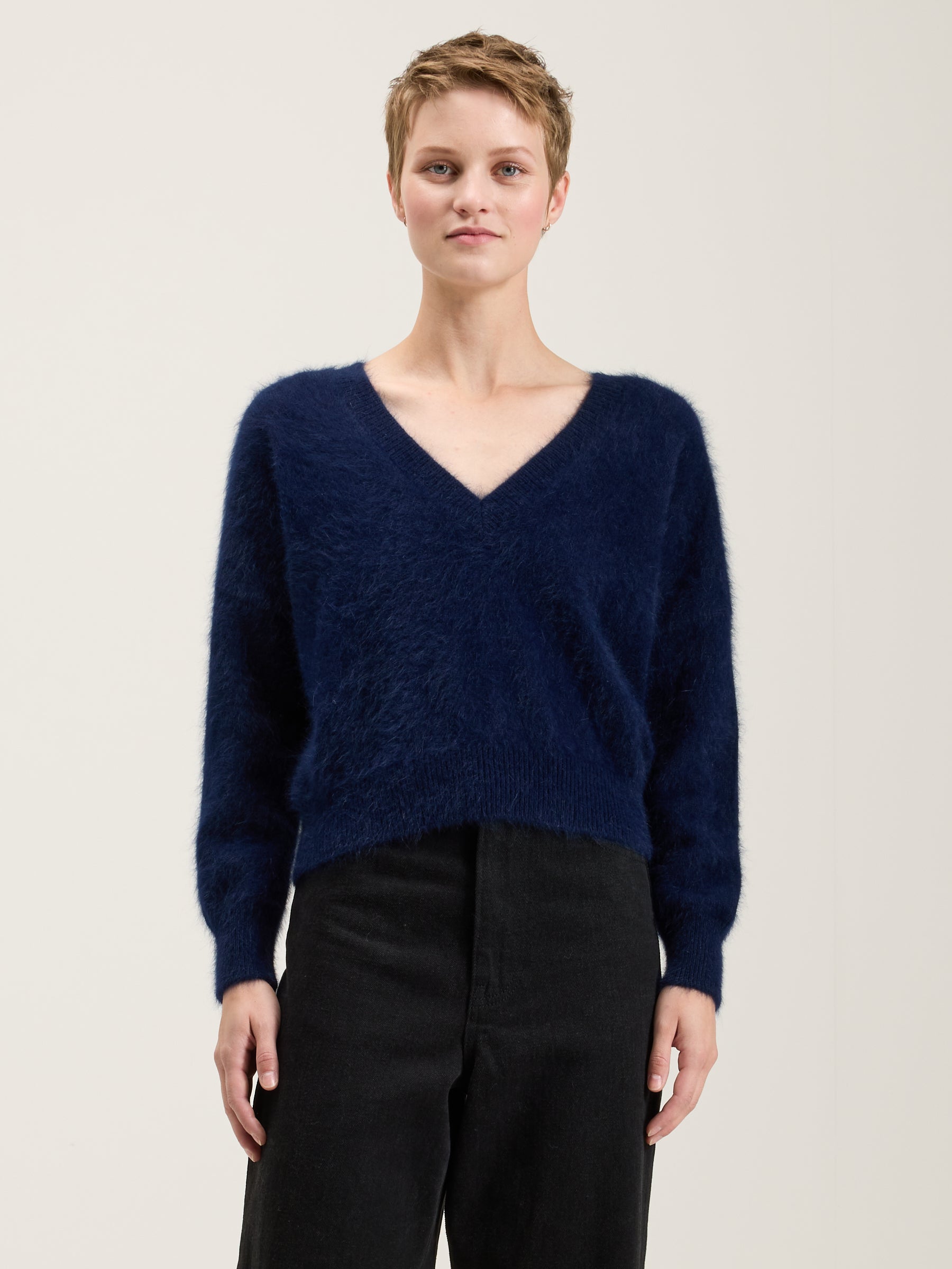 Cardigan en angora Datair (242 / W / NAVY)