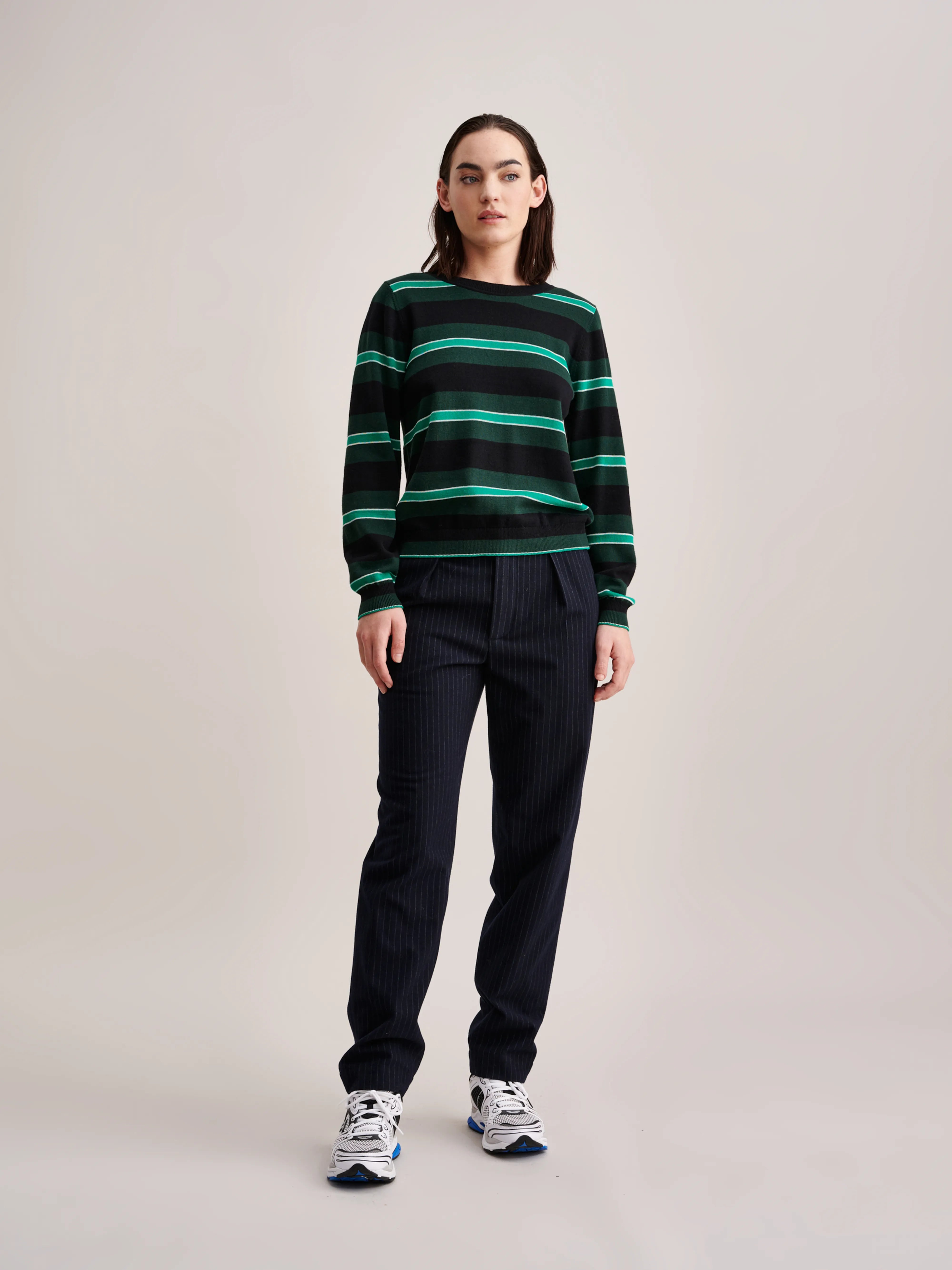 Gopsy Sweater - Mint / Off black For Women | Bellerose