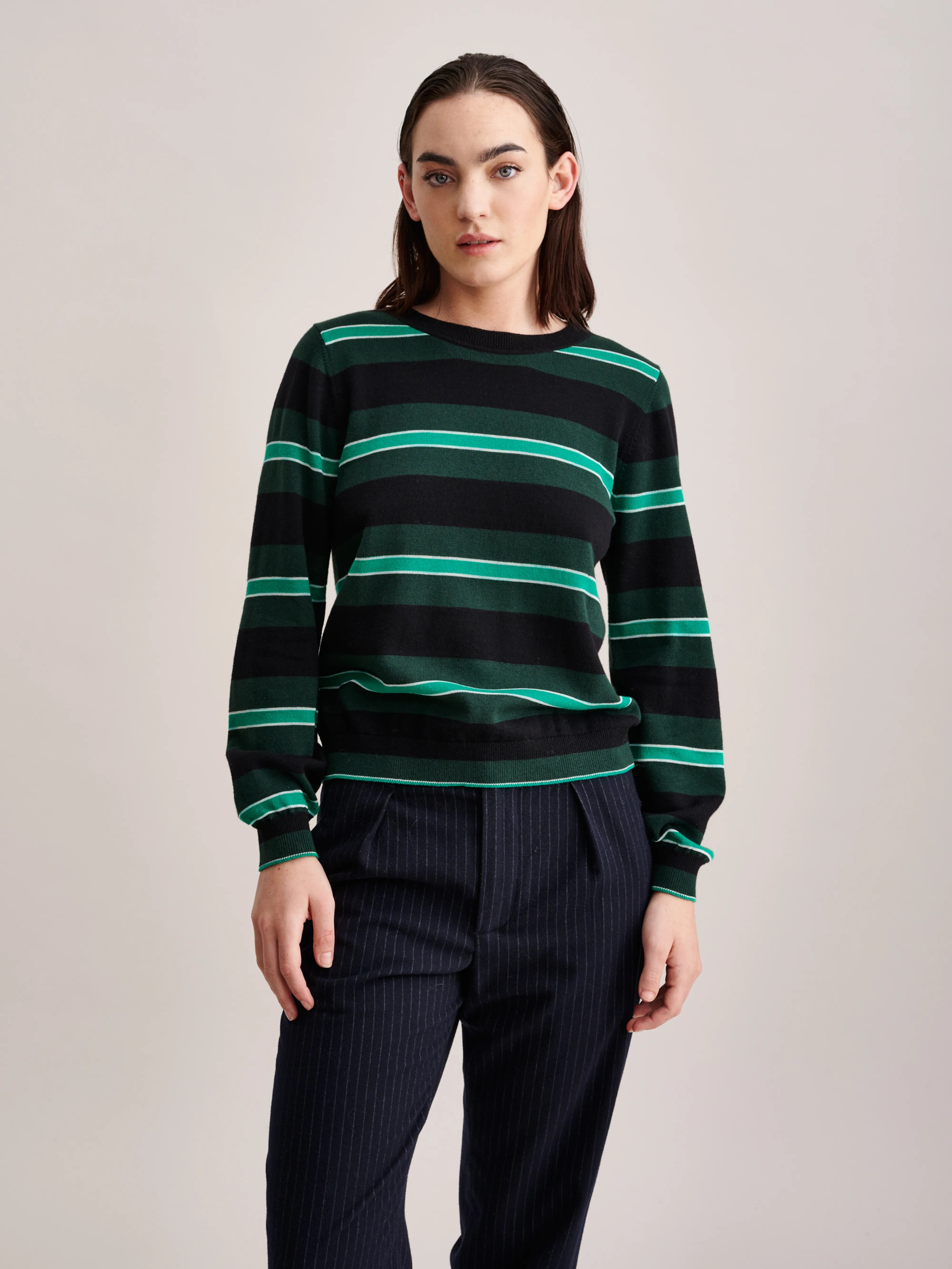 Gopsy Sweater - Mint / Off black For Women | Bellerose