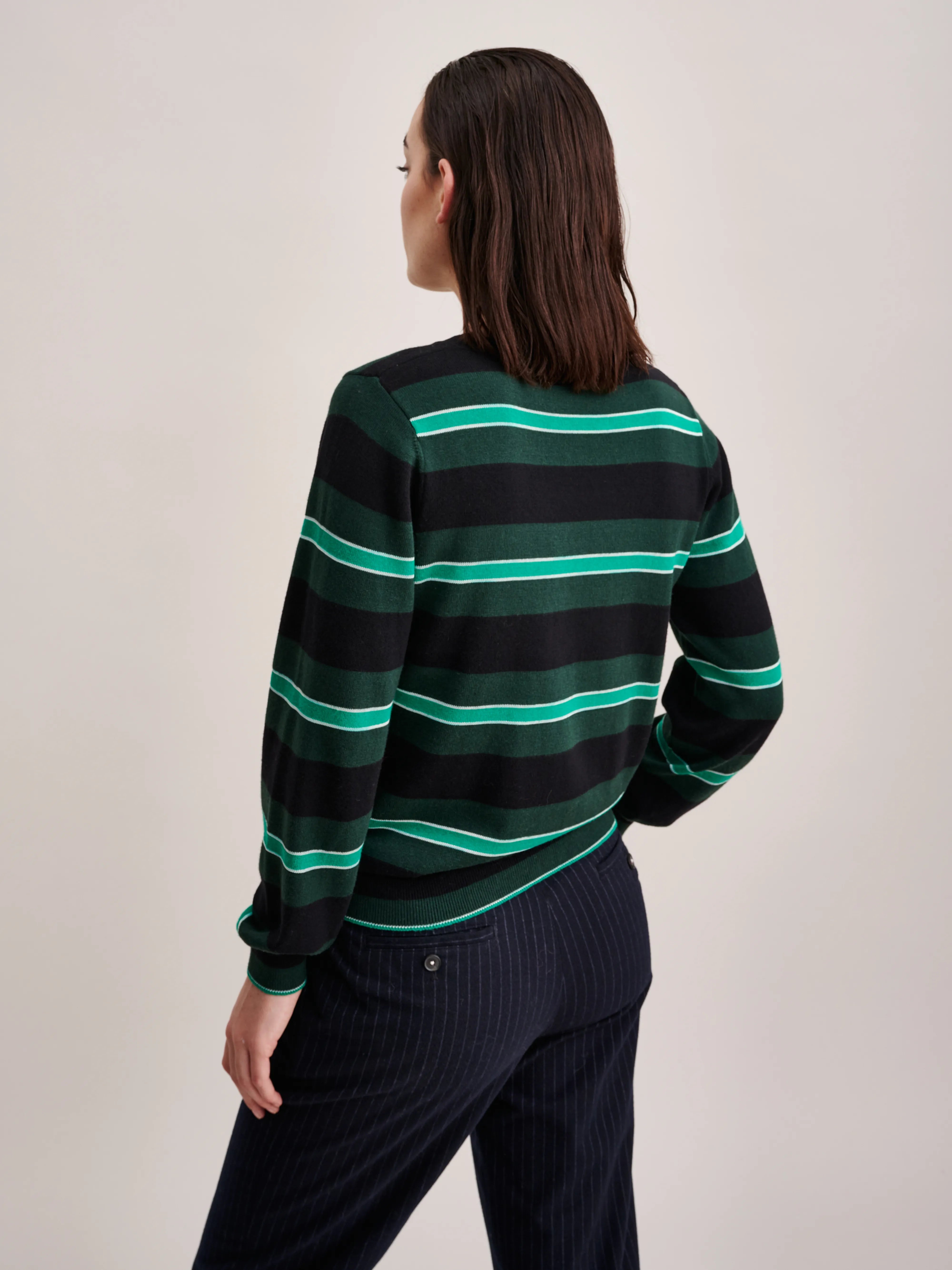 Gopsy Sweater - Mint / Off black For Women | Bellerose