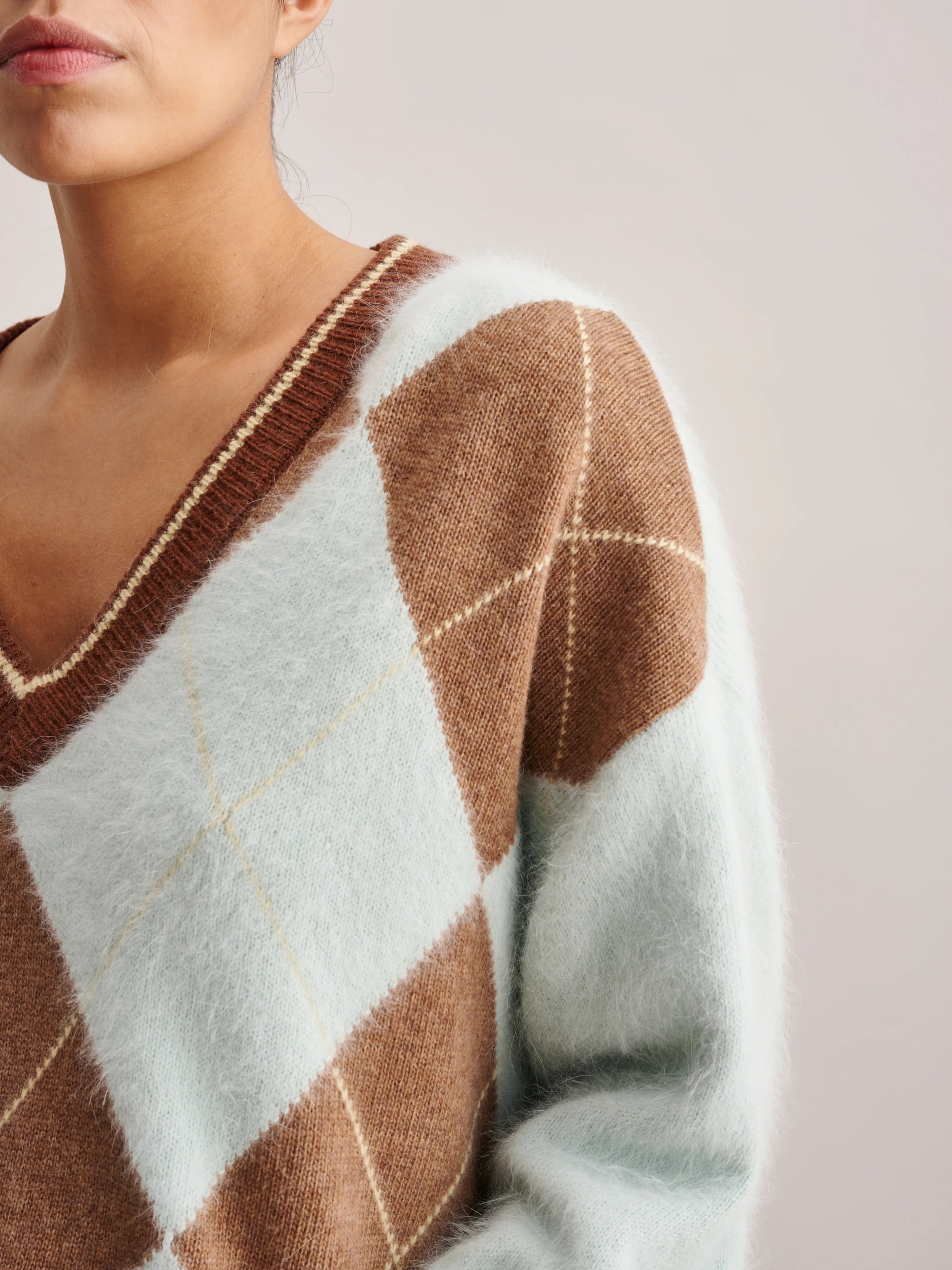 Dylh Sweater - Aqua / Praline For Women | Bellerose