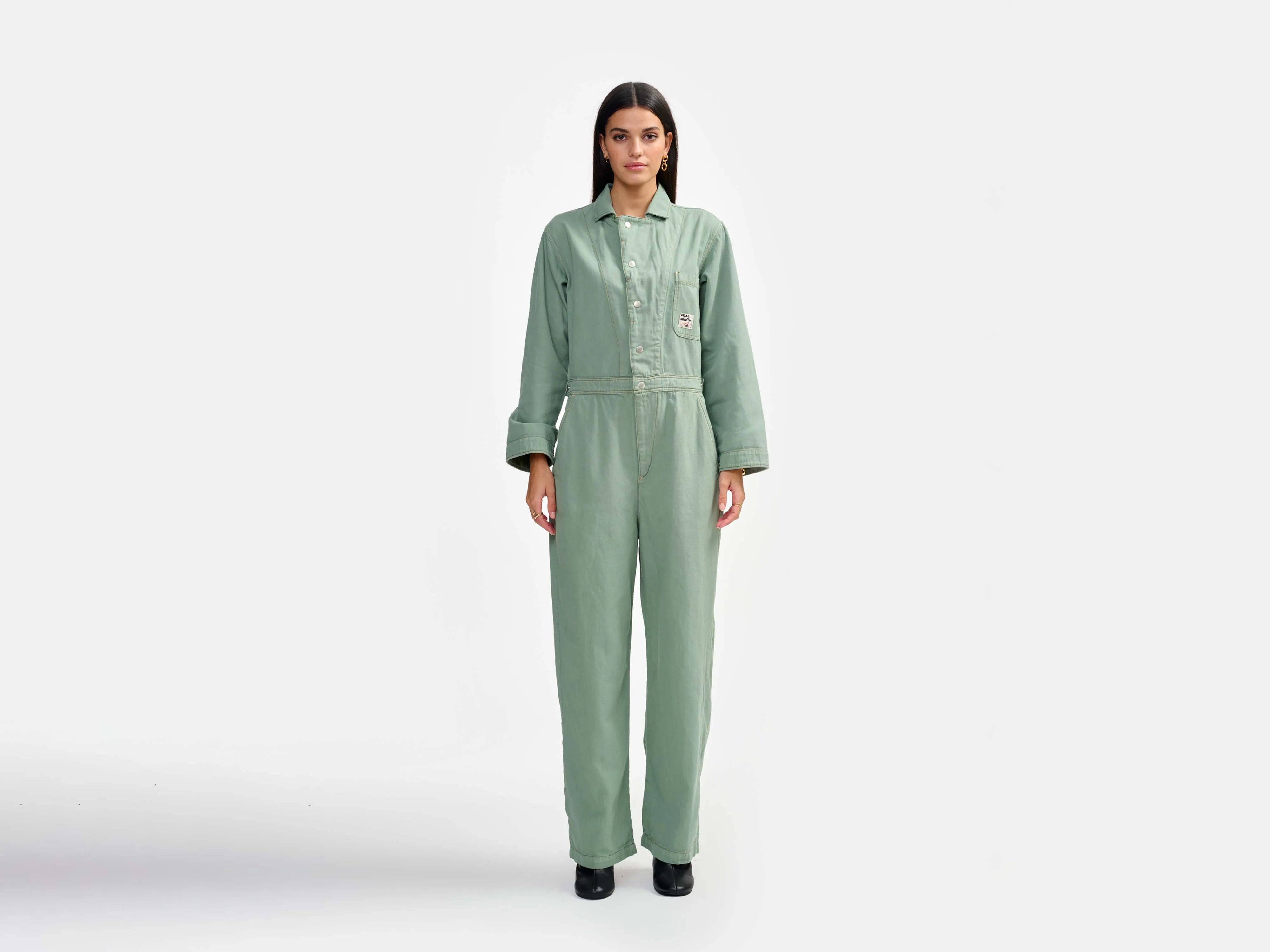 polo jumpsuit (241 / W / EUCALYPTUS)