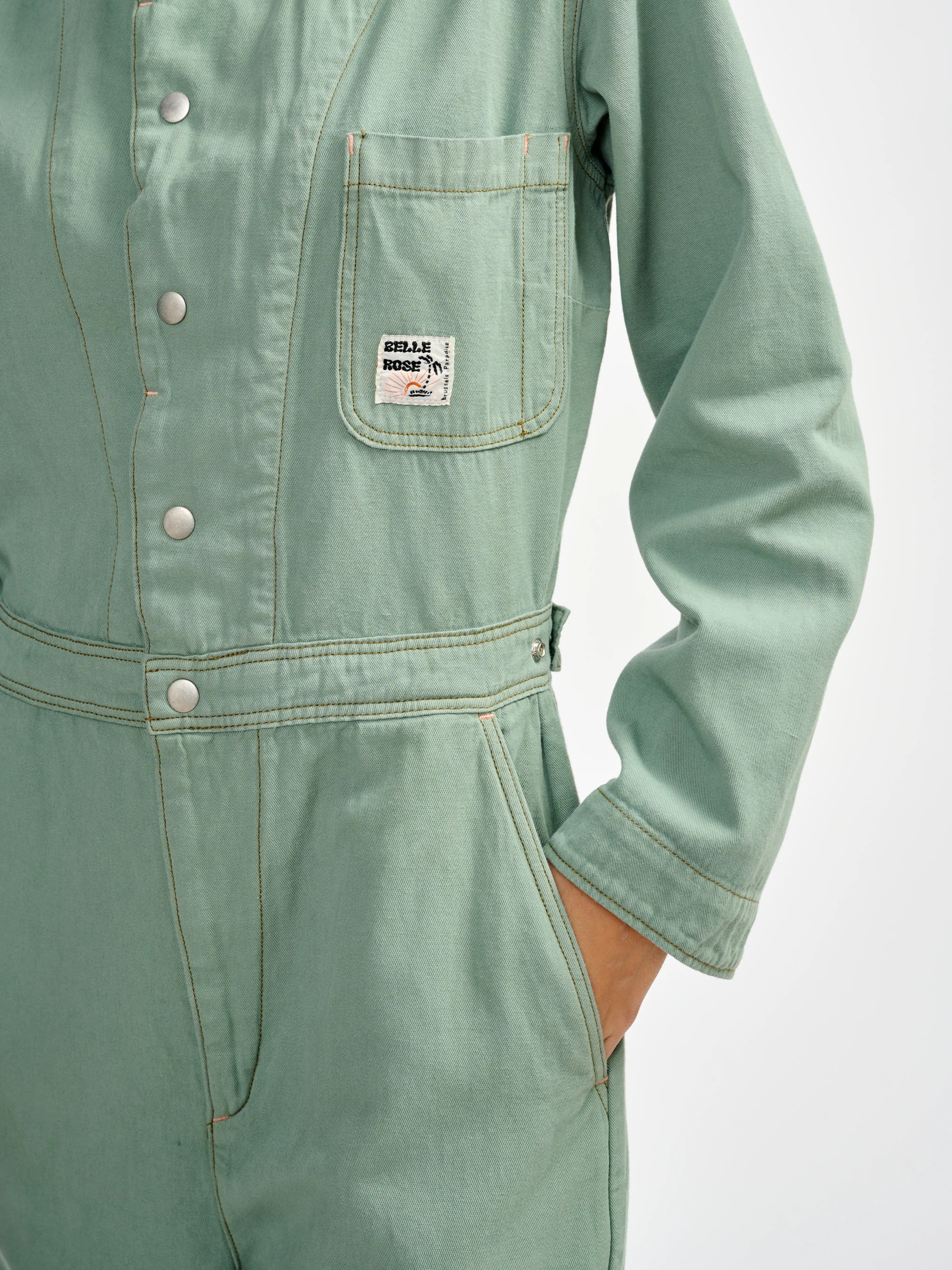 polo jumpsuit (241 / W / EUCALYPTUS)