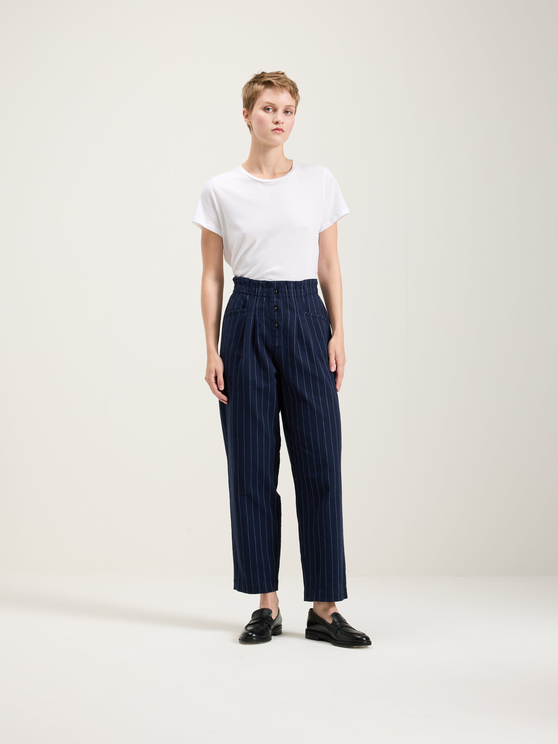 Lilo Paperbag Broek - Navy Voor Dames | Bellerose