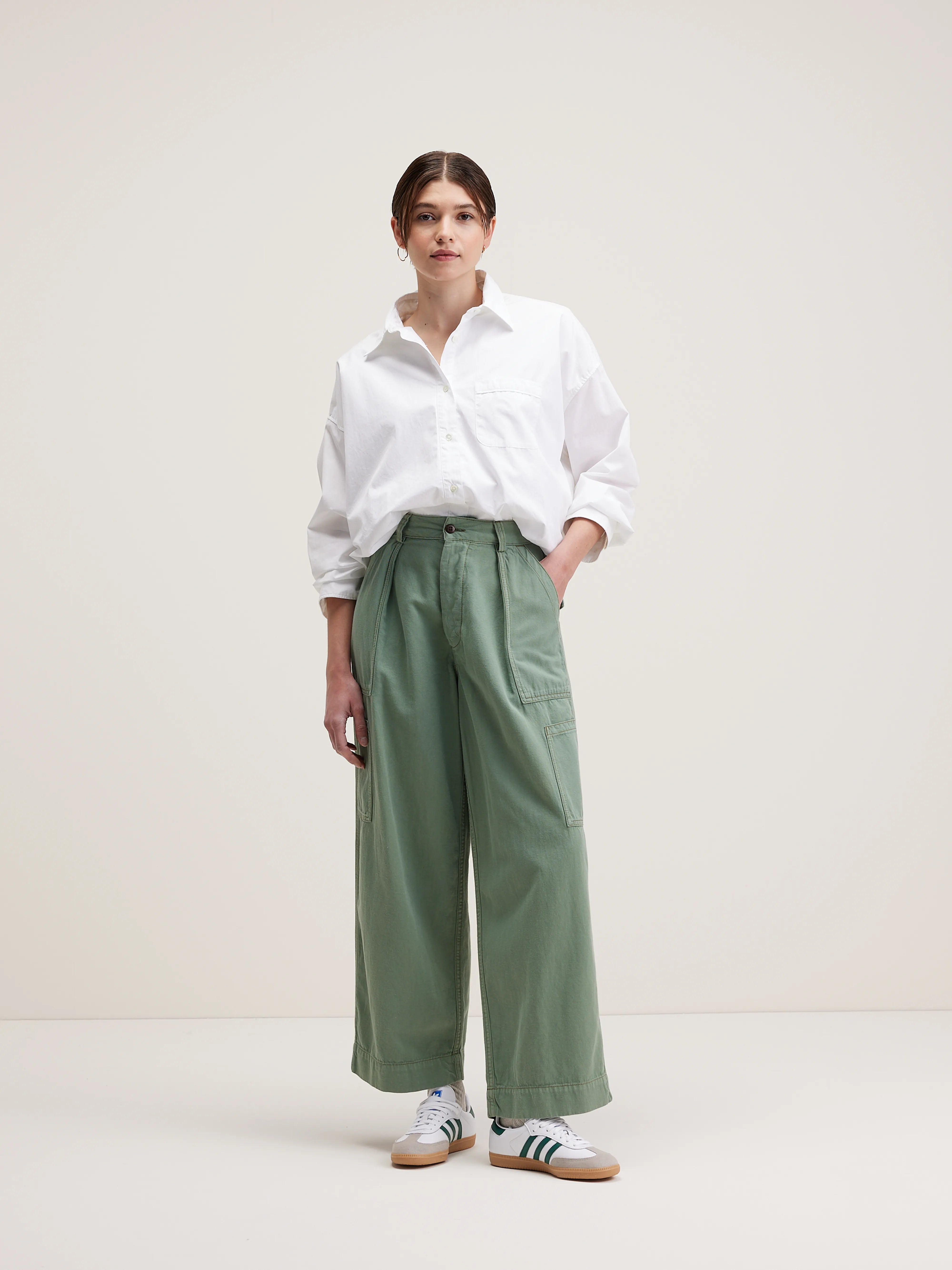 Pepin Cargo Trousers - Eucalyptus For Women | Bellerose