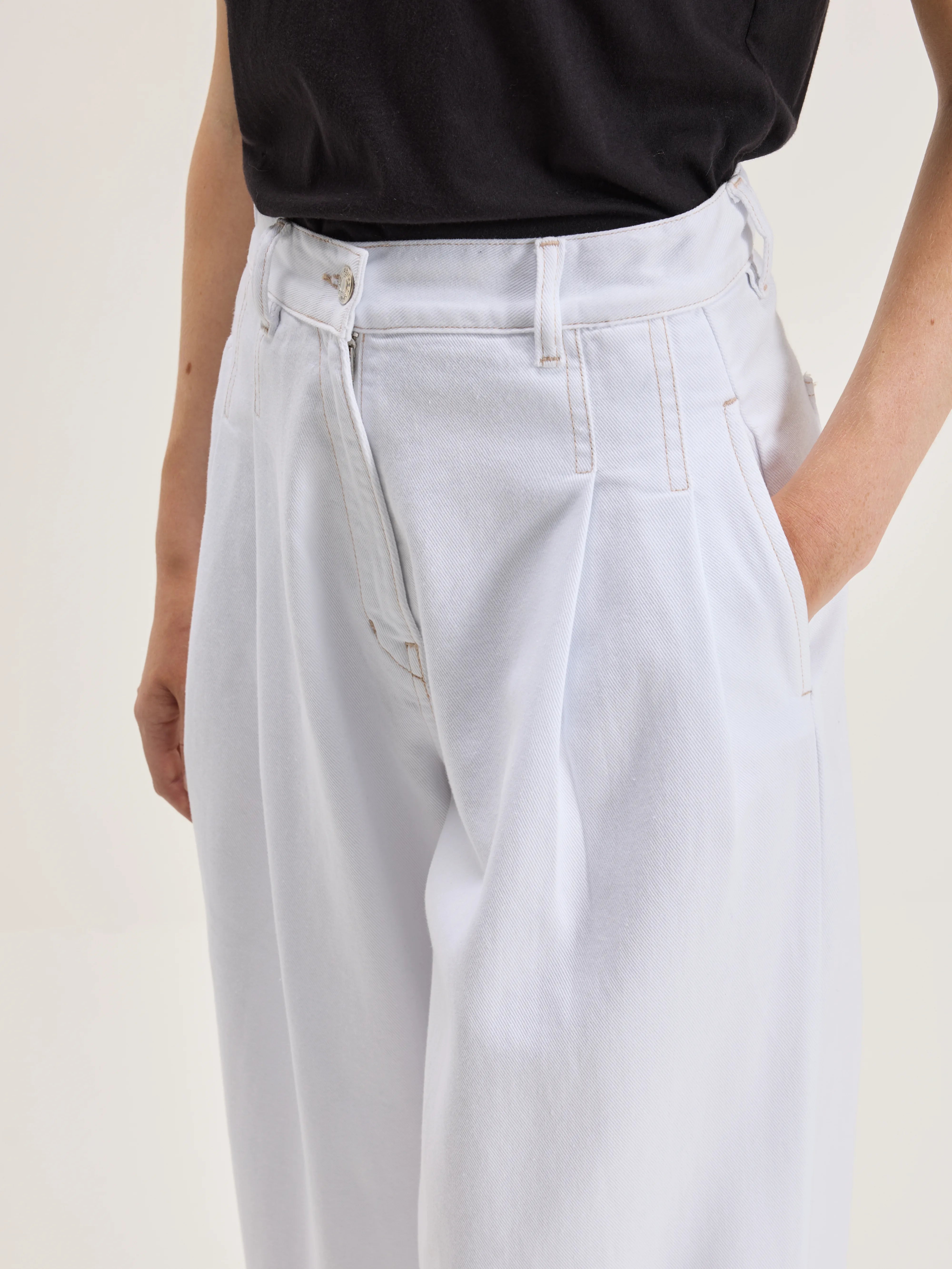 Denim N. 74 Super-wide Jeans - White For Women | Bellerose