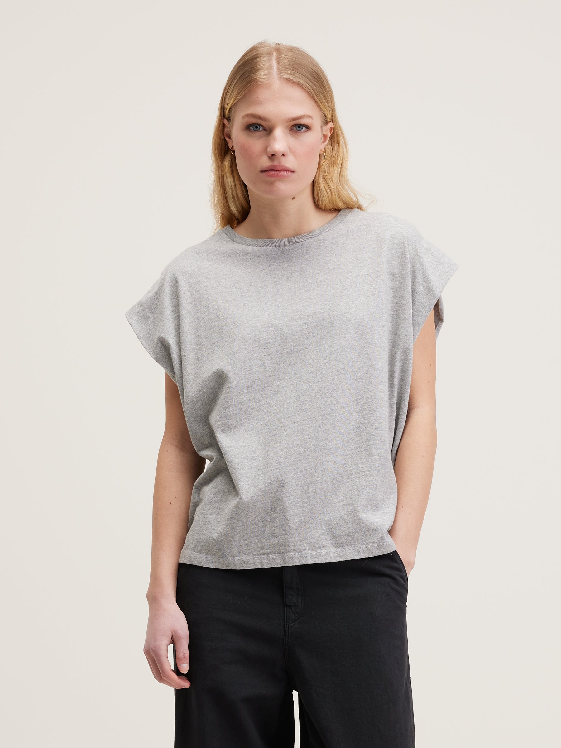 T-shirt Col Rond Vice - Heather grey Pour Femme | Bellerose