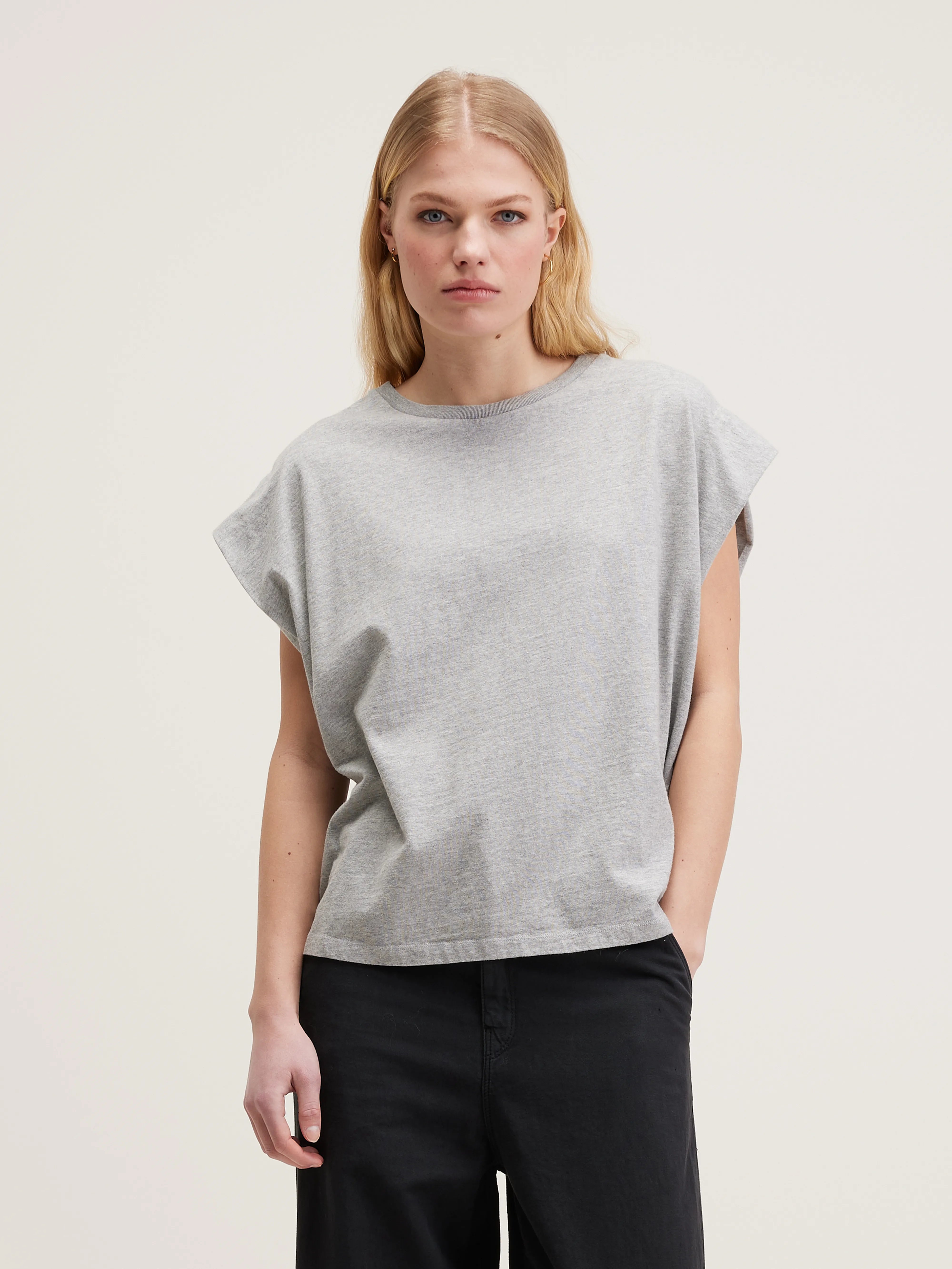 T-shirt Col Rond Vice - Heather grey Pour Femme | Bellerose