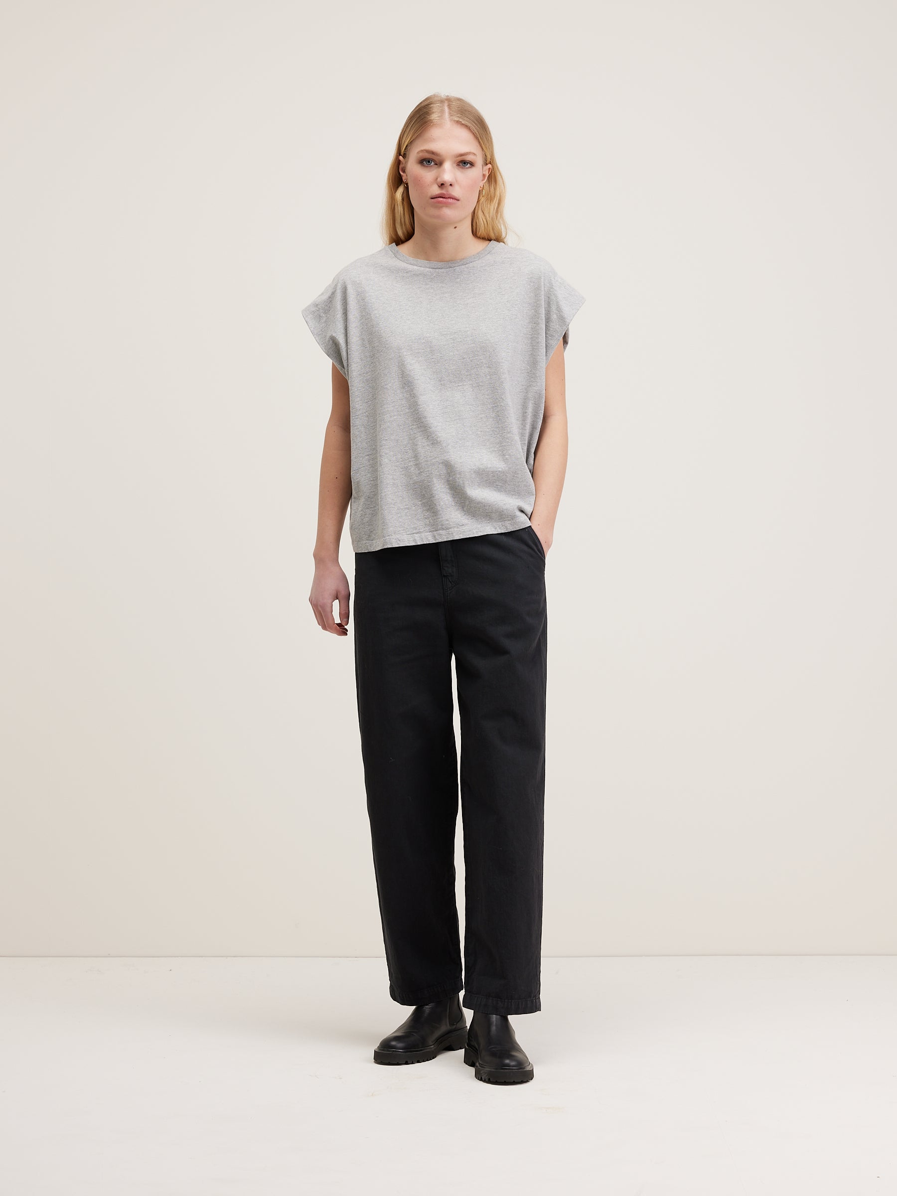 T-shirt Col Rond Vice - Heather grey Pour Femme | Bellerose