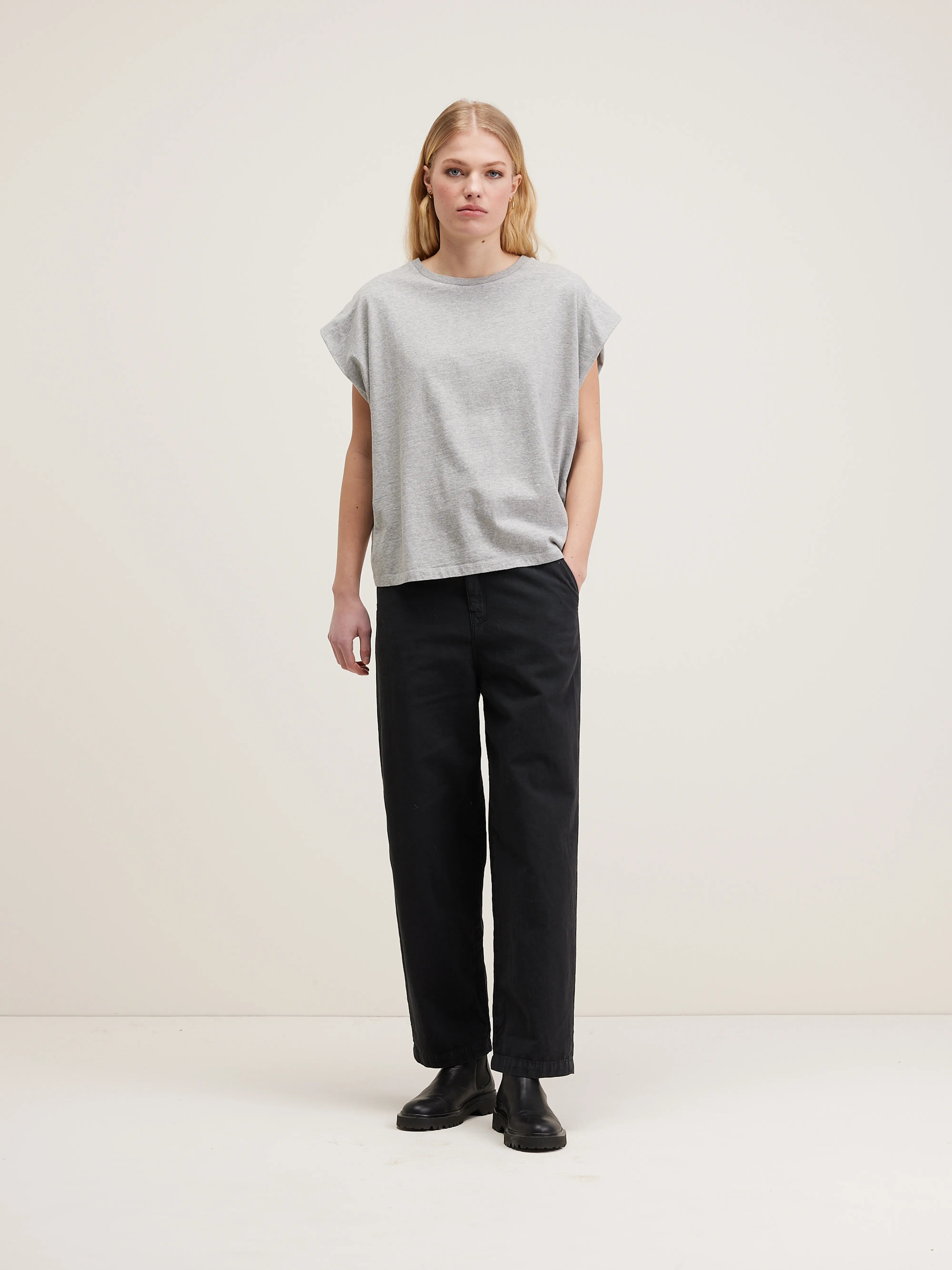 T-shirt Col Rond Vice - Heather grey Pour Femme | Bellerose