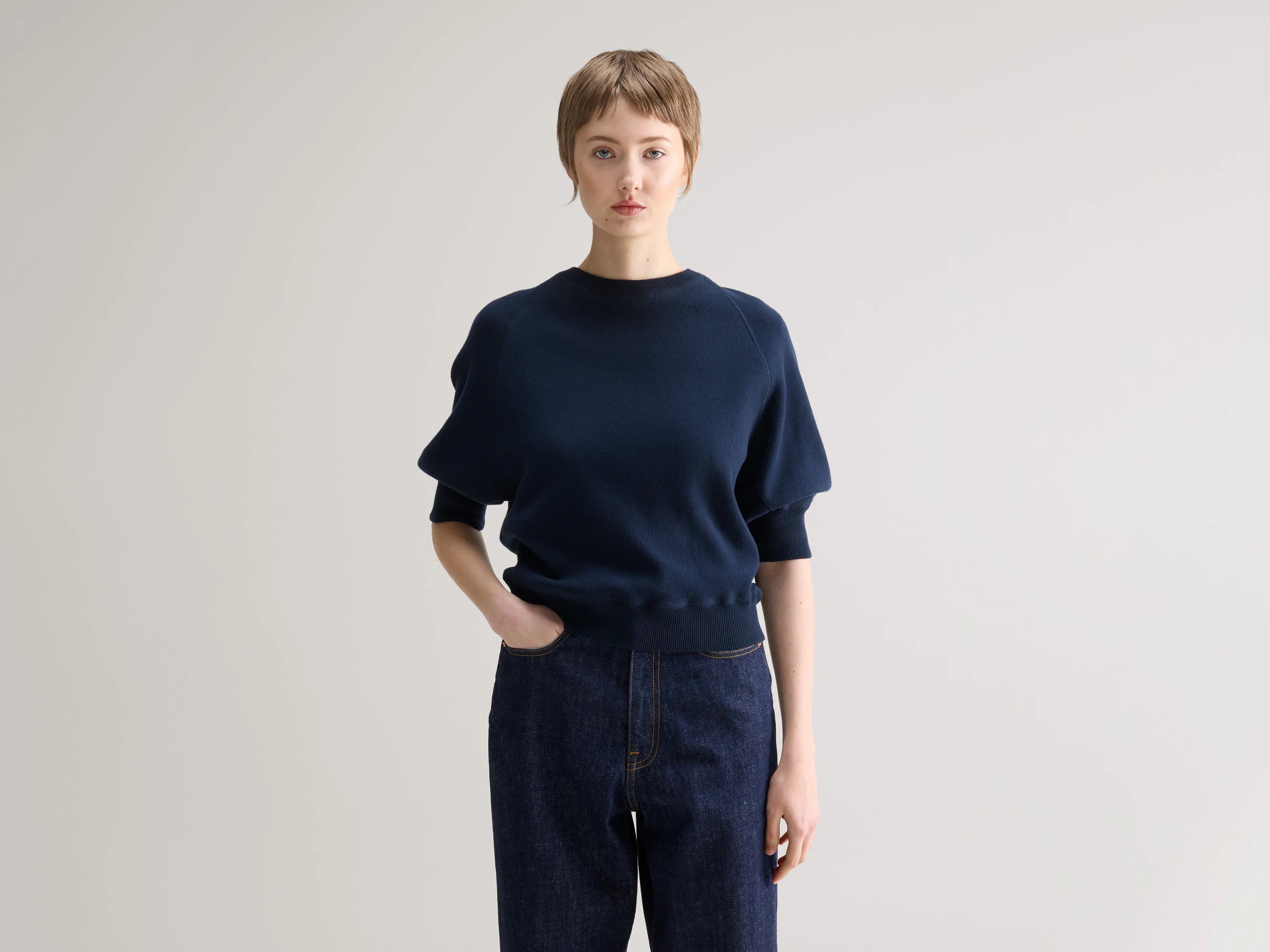 Pull col rond Anglet (242 / W / NAVY)