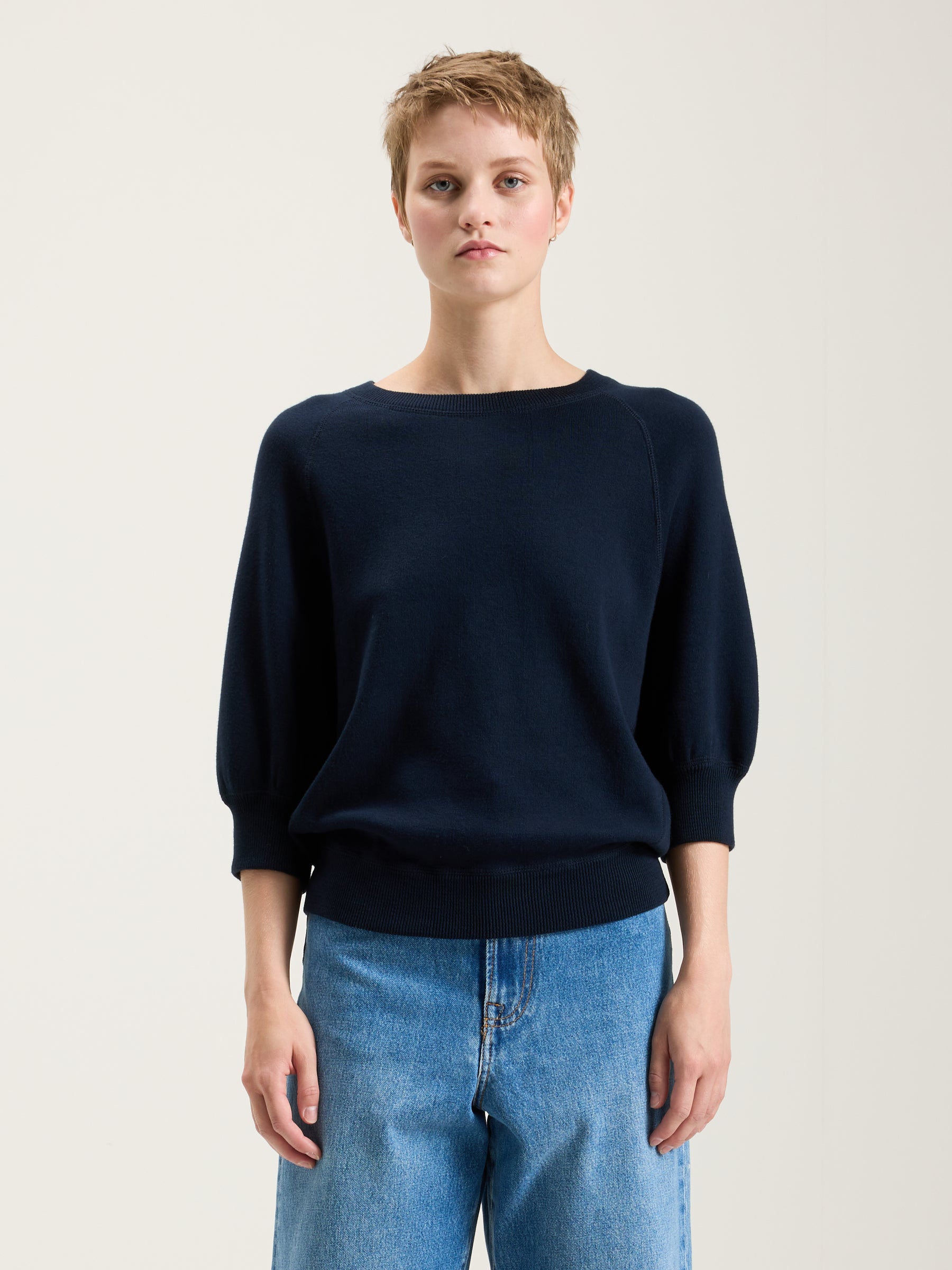 Anglet Ronde-hals Trui - Navy Voor Dames | Bellerose