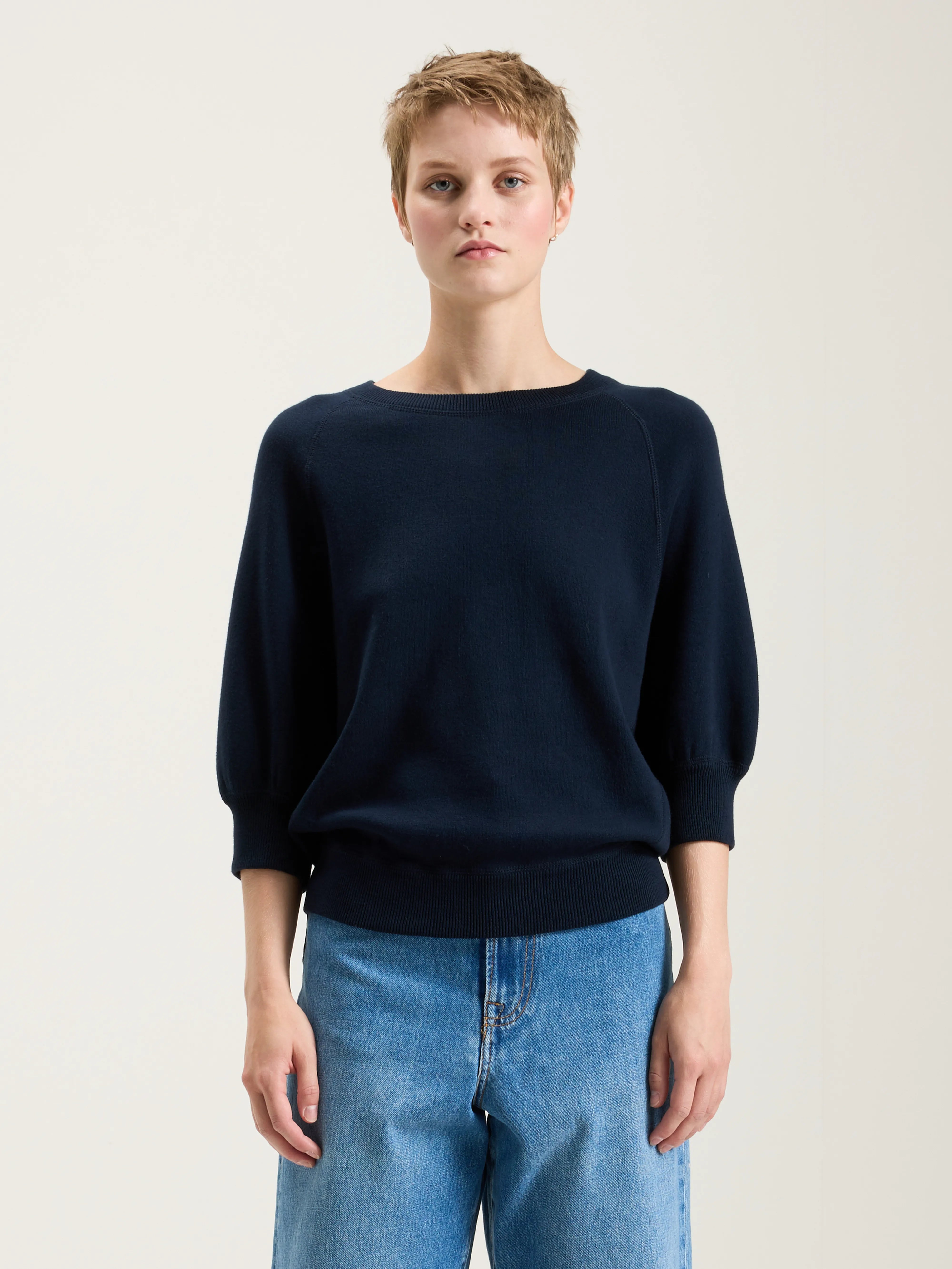 Navy crew neck sweater women's hotsell