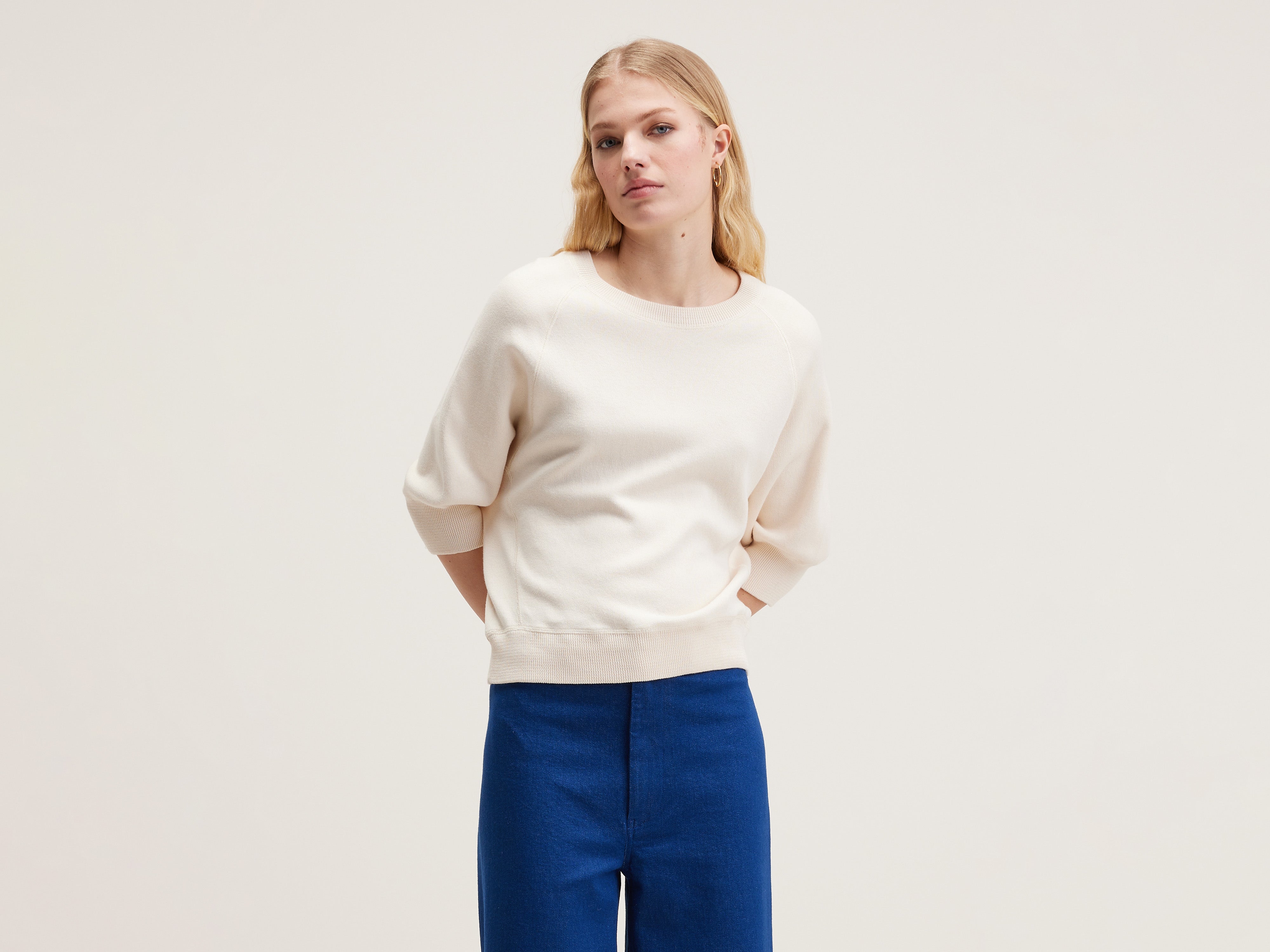 Anglet Crew-neck Sweater - Milky way For Women | Bellerose