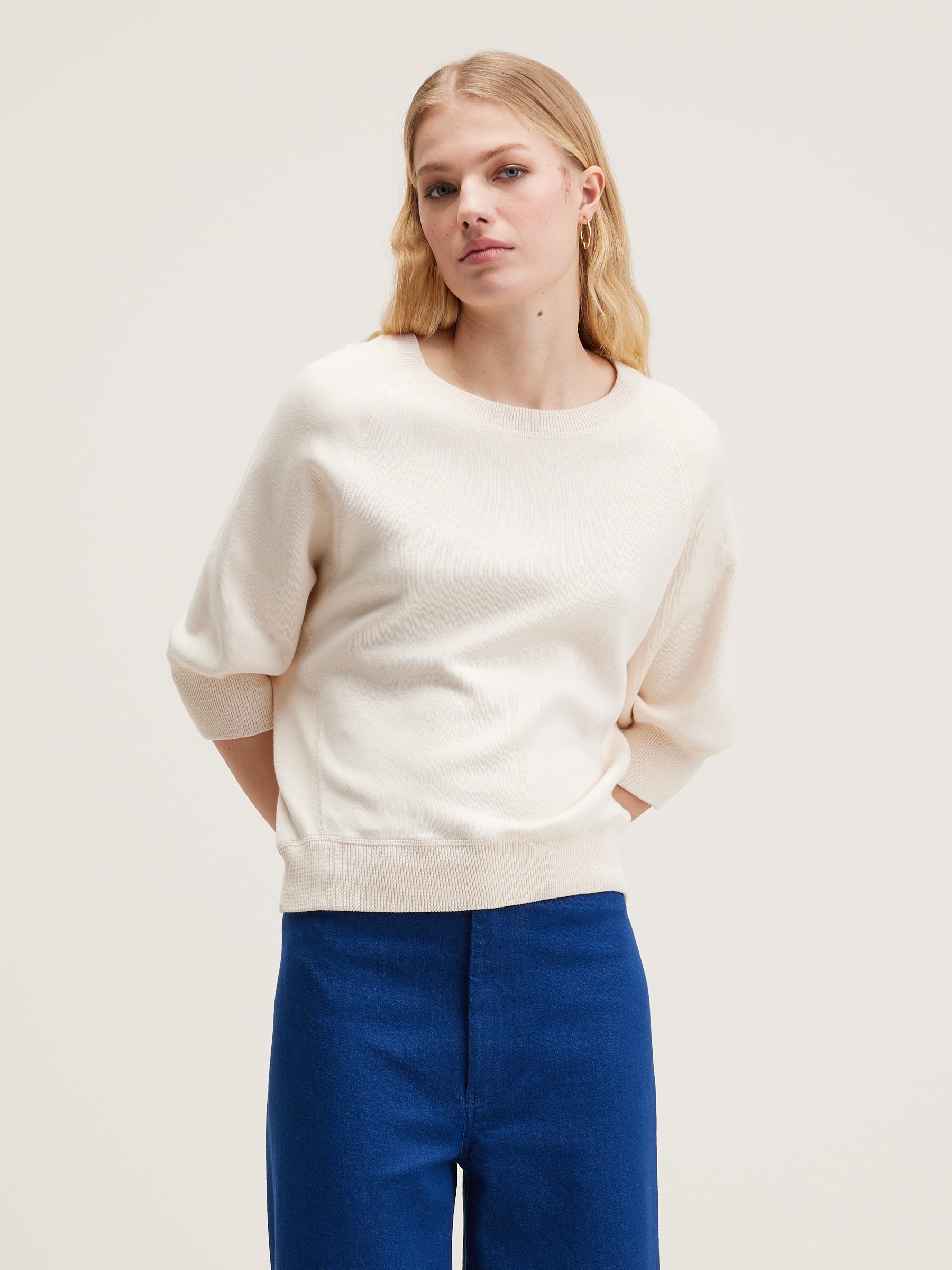 Anglet Crew-neck Sweater - Milky way For Women | Bellerose